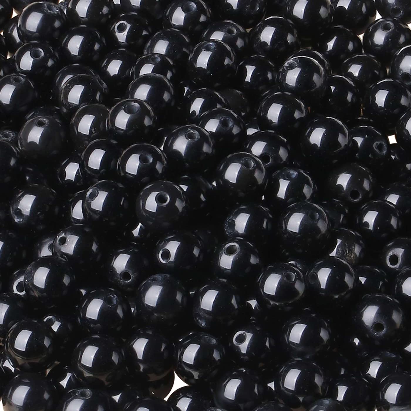 LAIDANLA Black Obsidian 6mm Natural Stone Beads Round Loose Gemstone Stone Beads for DIY Bracelet Necklace Earrings Jewelry Making Polishing Genuine Real Beading 96PCS 2 Strand 32"