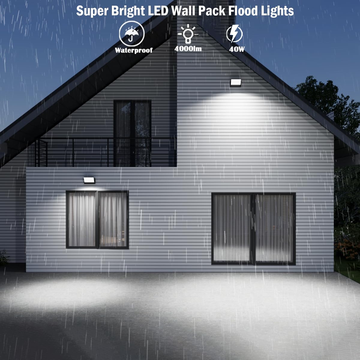 rosykite Motion Sensor Outdoor Wall Pack Lights,40W Acrylic LED Porch Lights 360 °Rotation,Waterproof 5000K/4000K/6000K Exterior Flood Wall Sconce Light for Garage