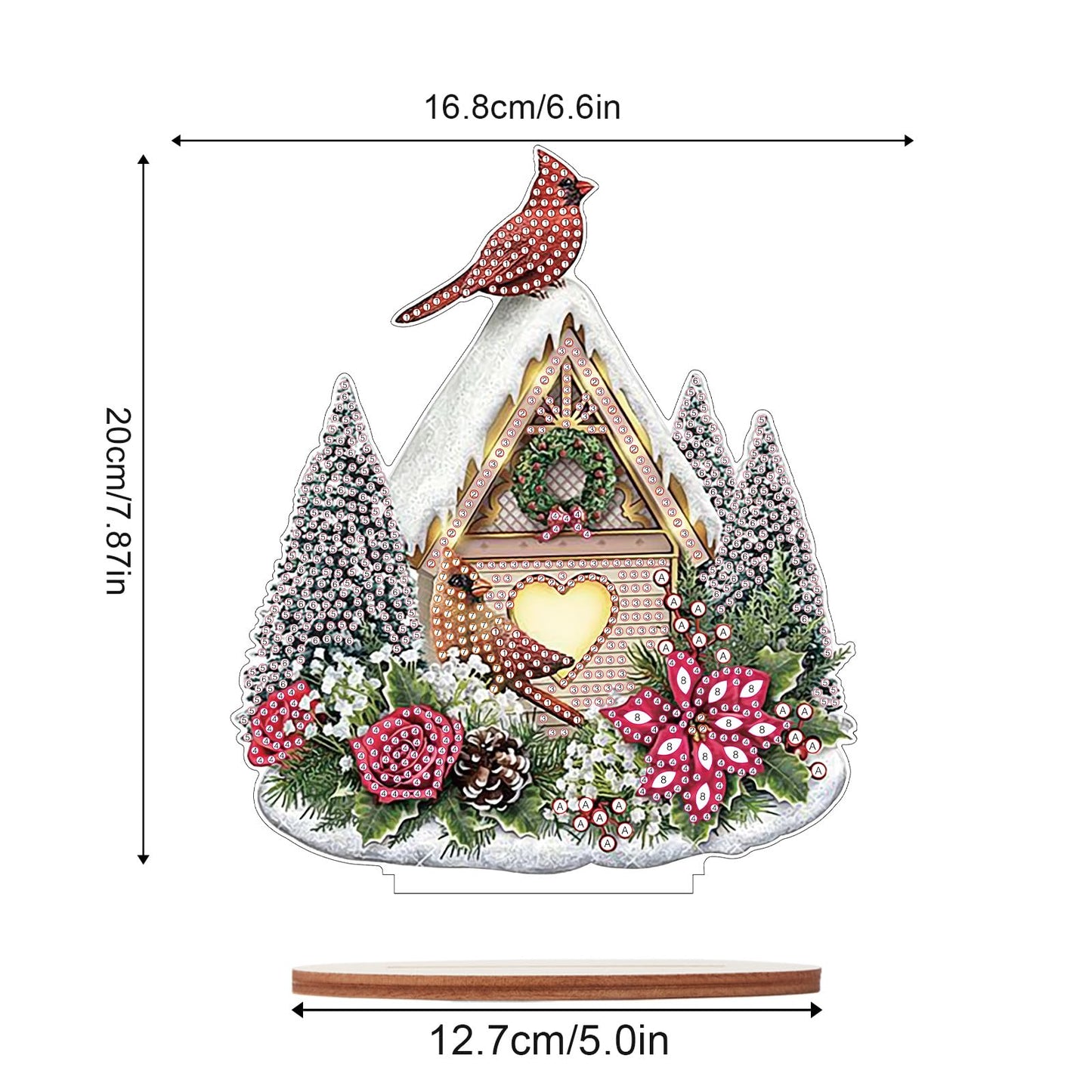MVVMTOP Diamond Art Painting Tabletop Decoration, DIY Christmas Bird's Nest 5D Special Shaped Artificial Diamond Christmas Decorations by Number Mosaic Arts Crafts for Home Office Tabletop Decor Gift