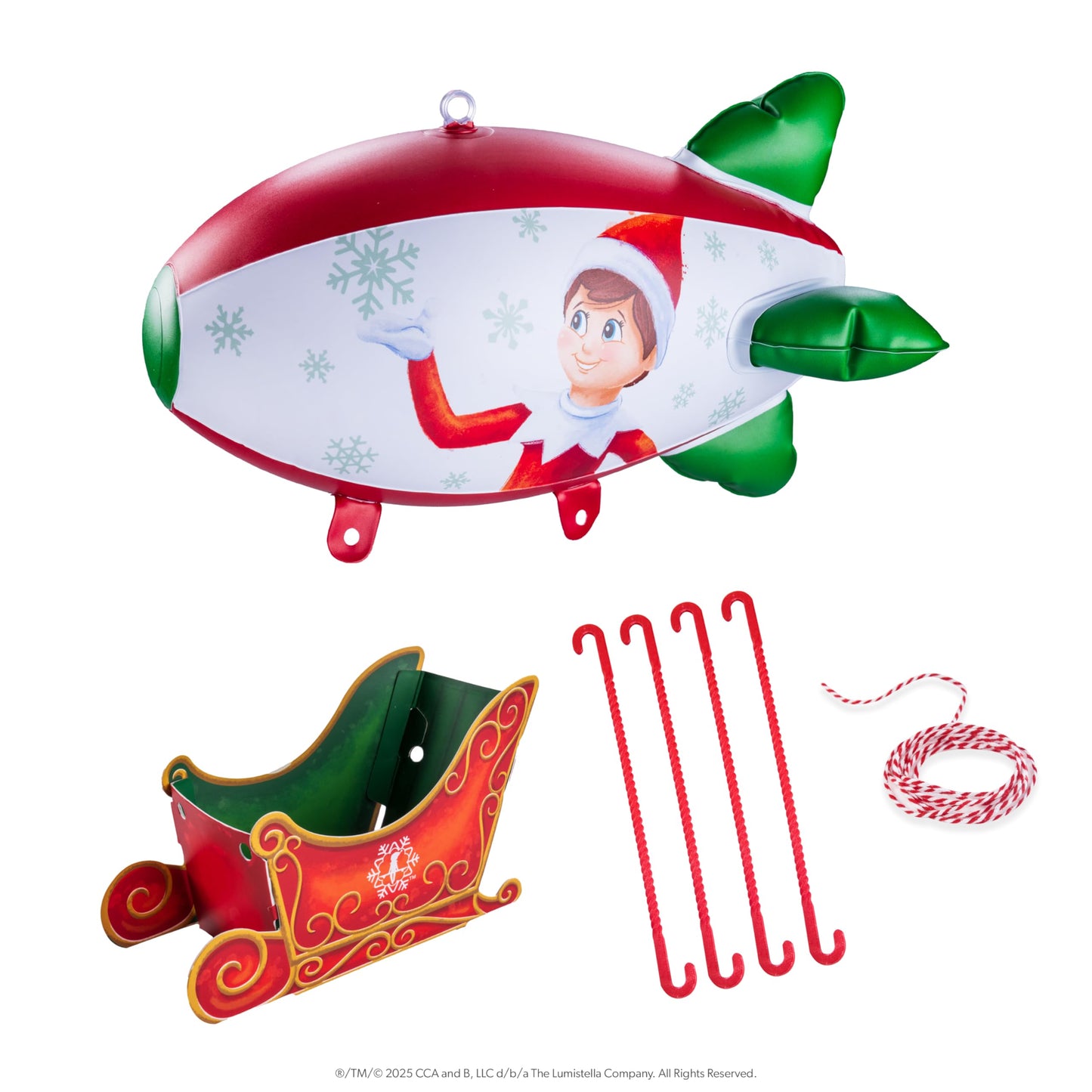 The Elf on the Shelf Polar Props Peppermint Blimp Ride - Limited 20th Anniversary Edition Elf Prop Set for High-Flying Elf Scenes - Scout Elf Not Included