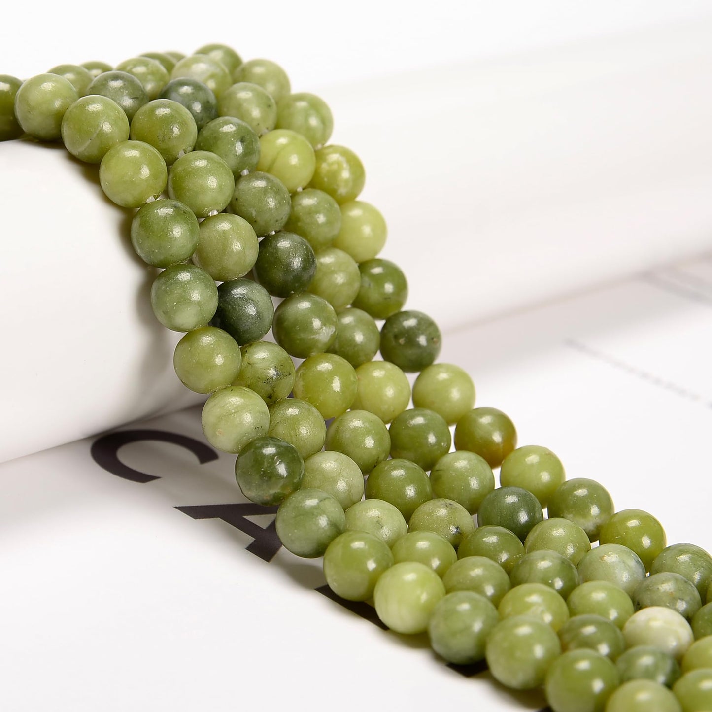 65Pcs 6mm Green Jade Natural Round Loose Real Stone Beads Gemstone Genuine for DIY Hand Made Craft Jewelry Bracelet Earring Necklace String Making Energy Healing Power