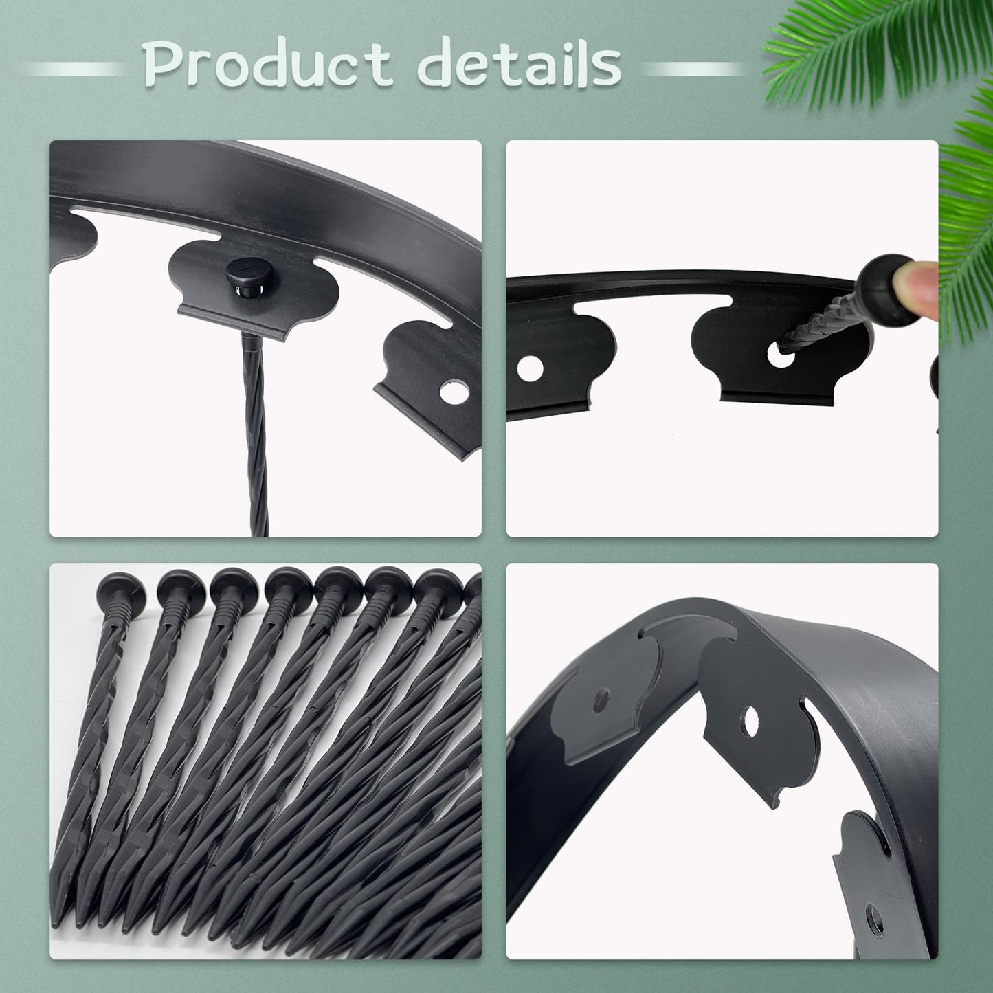 40 ft Fence Edging for Landscaping Include Garden Pruning Scissors,40 Spikes,40 ft Lawn Edging Edging for Landscaping Edging and Garden Edging and Garden Border(Black-40ft)