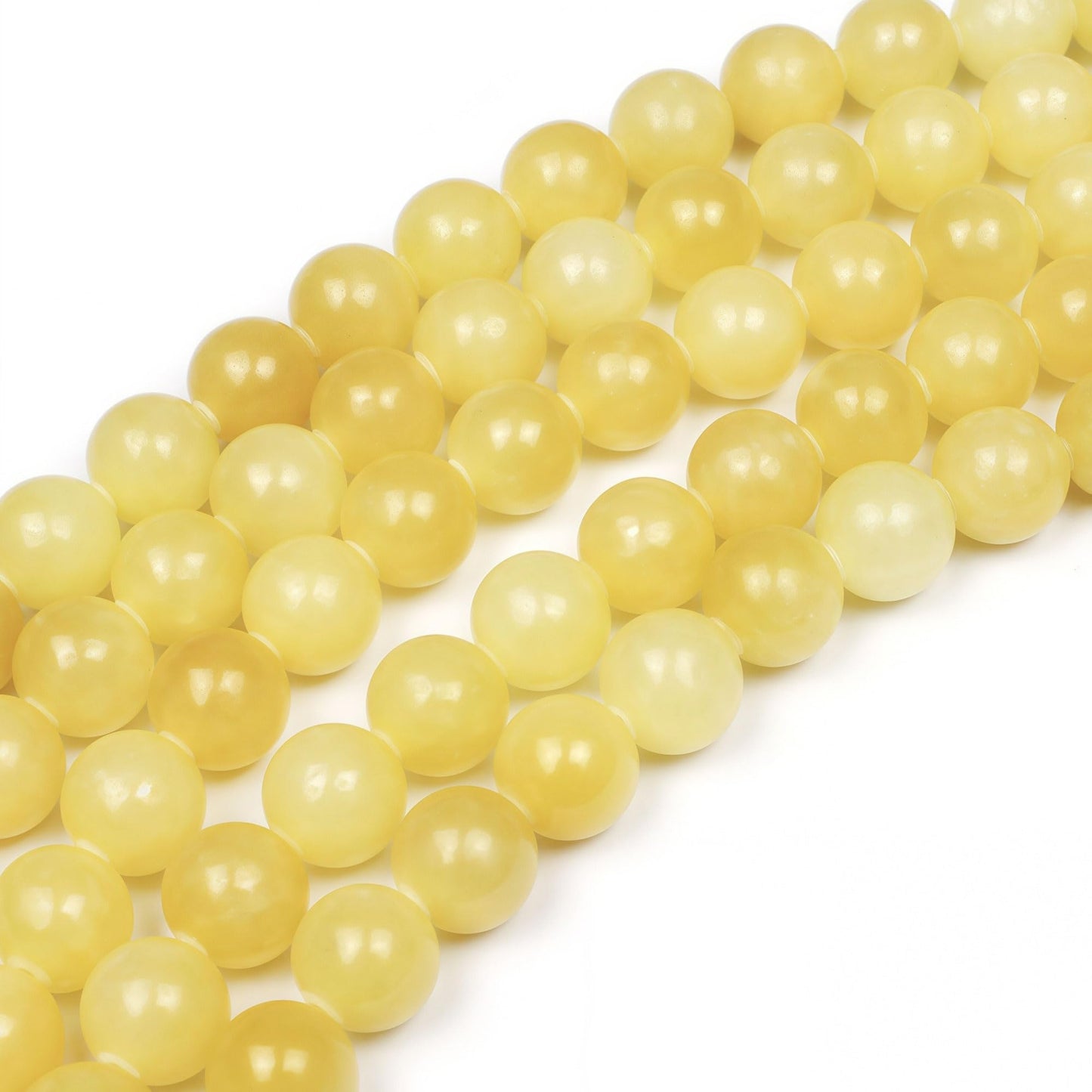 MJDCB Natural Yellow Marble Jade Round Stone Beads for Jewelry Making DIY Bracelet Necklace (10mm)
