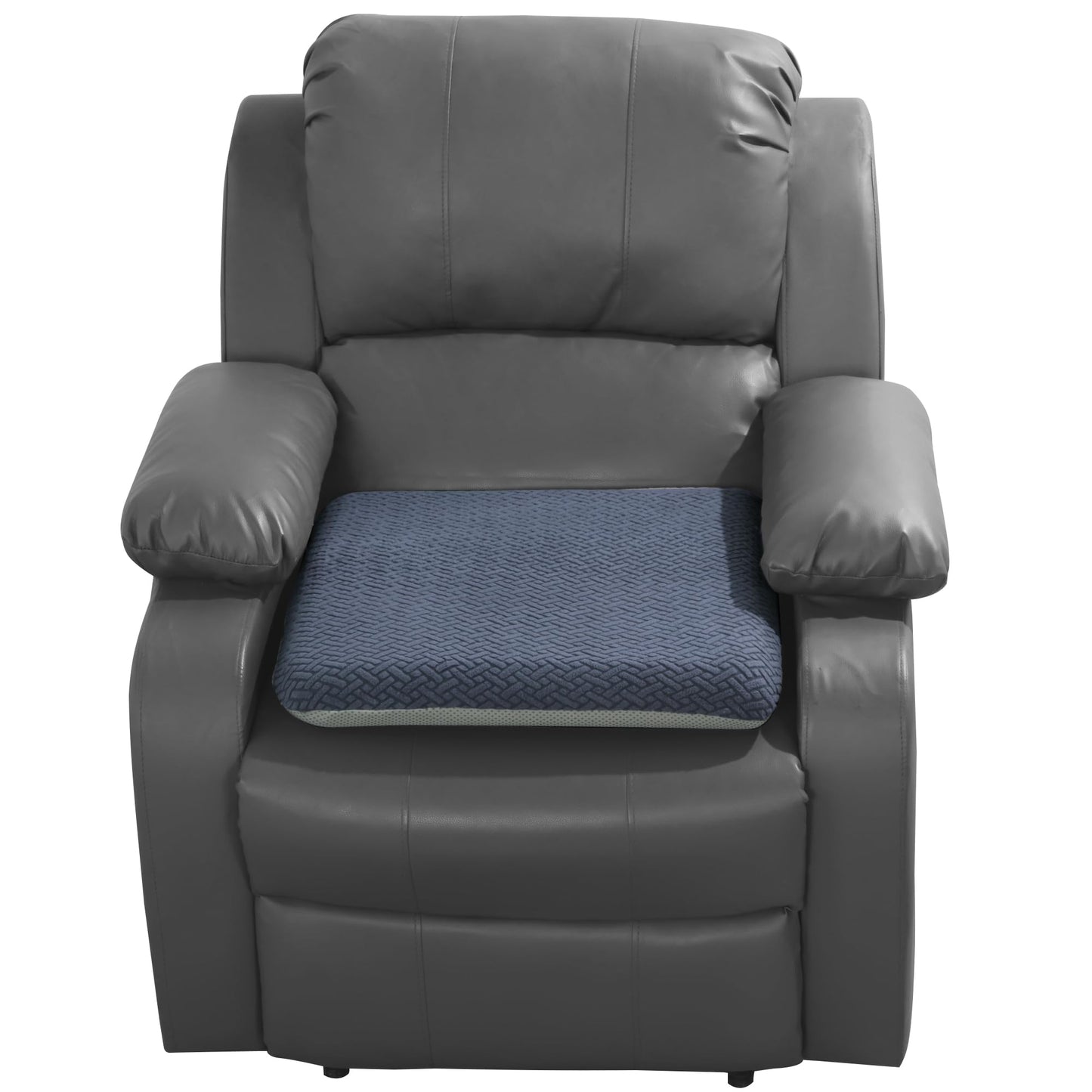 HOMBYS Tufted Furry Recliner Seat Cushion for Elderly Foam Curved Edge Large Square Seat Cushion for Recliner Chair, Floor Pillow, Office Chair, Car, No Pressure on Thighs(Grey)
