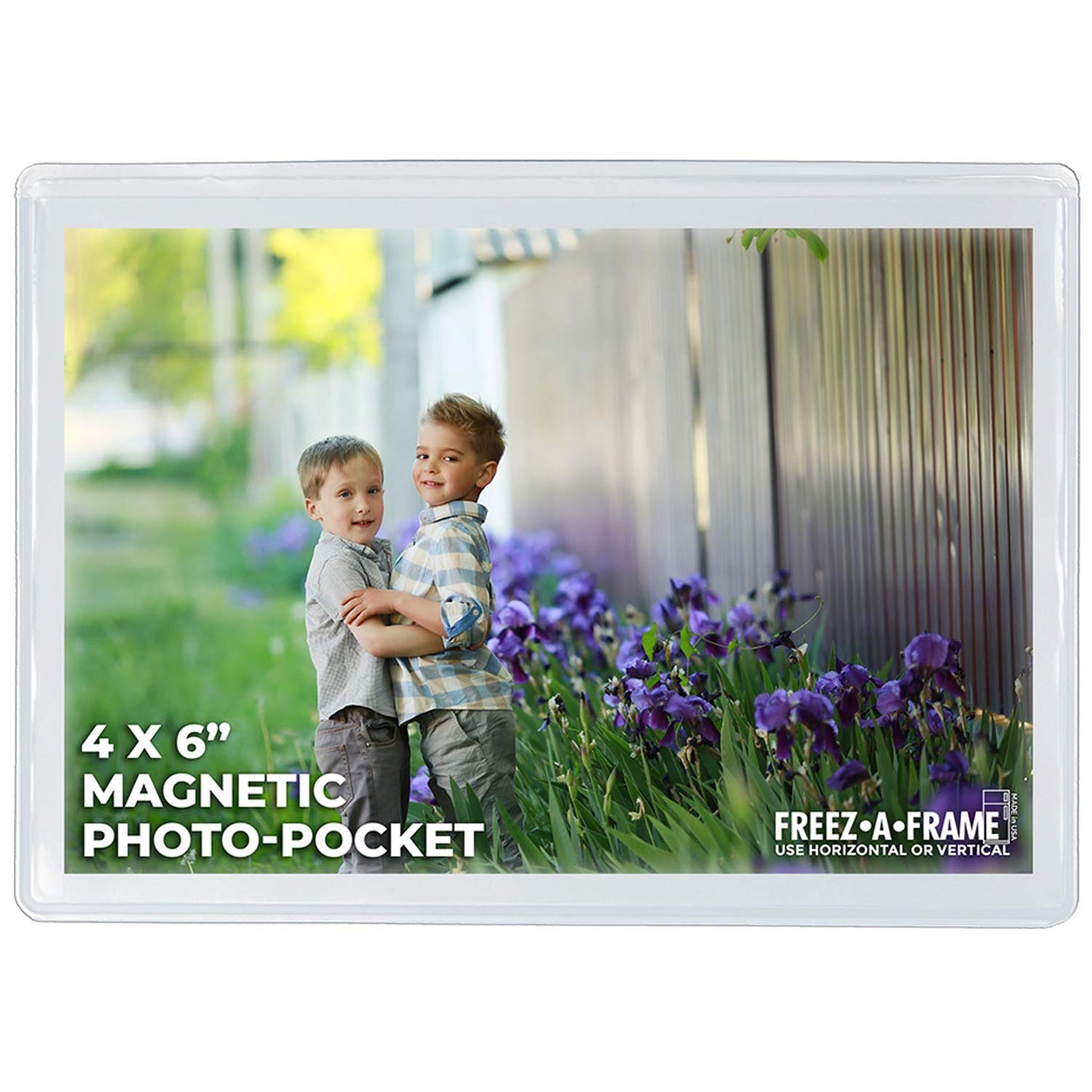 Freez-A-Frame Clear Magnetic Picture Frames For Refrigerator School Locker, or any Magnetic Surface 16 Pack Holds (2) 5 x 7 (4) 4 x 6 (10) 2.5 x 3.5 Exclusive Photo Pockets