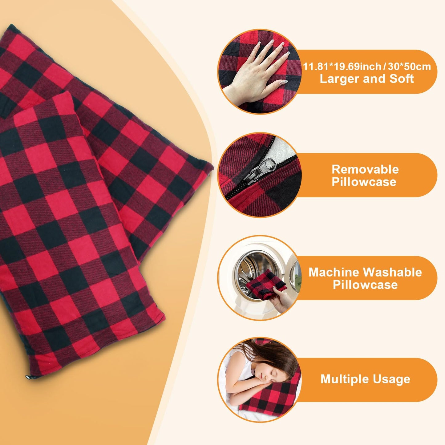 POEPORE Double Sleeping Bag Flannel for Adults with 2 Pillows 2 Person Sleeping Bags Camping XXL Queen Size Two Person Sleeping Bag for Cold Weather