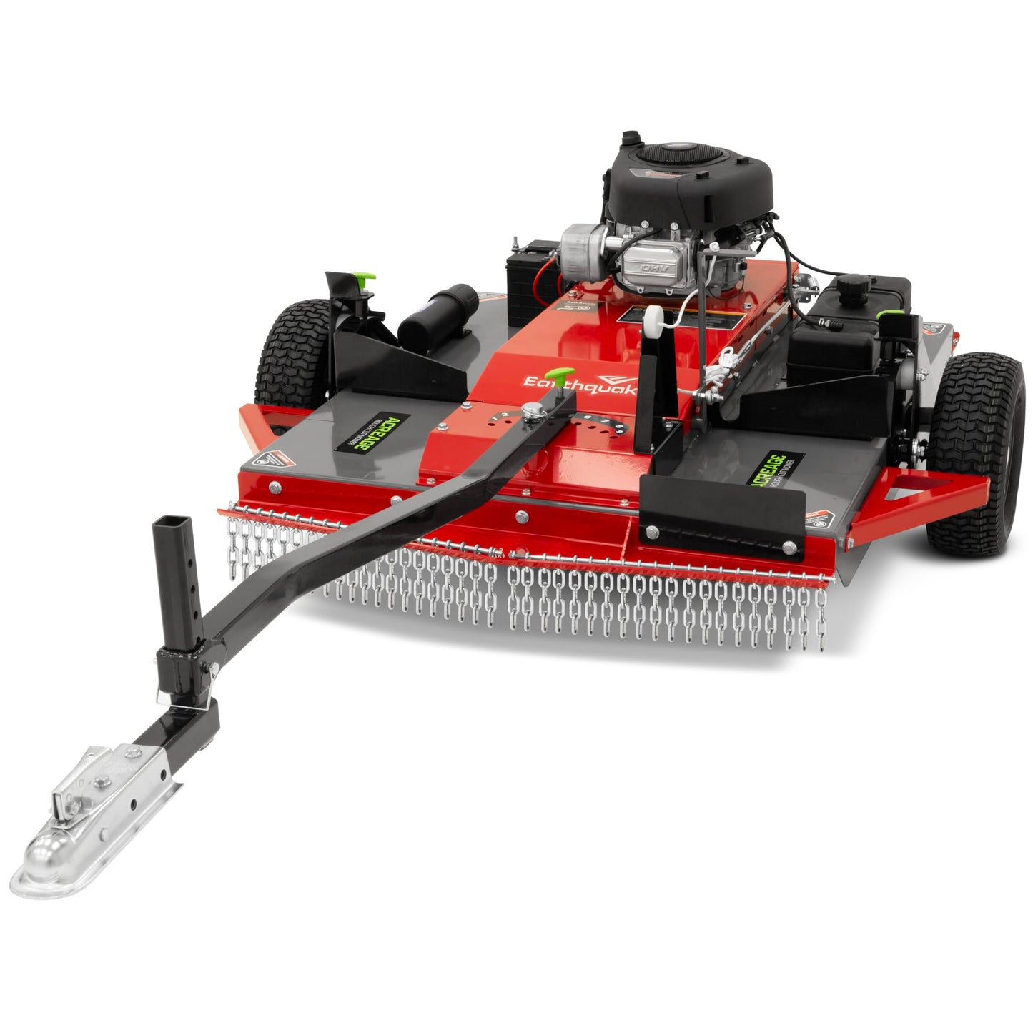Earthquake Acreage Tow-Behind Mower, 44” Steel Deck, 17.5HP Briggs & Stratton, Electric Start w/Battery, Manual Blade Lever, Adjustable Tow & Height, 2” Ball, Model 42795
