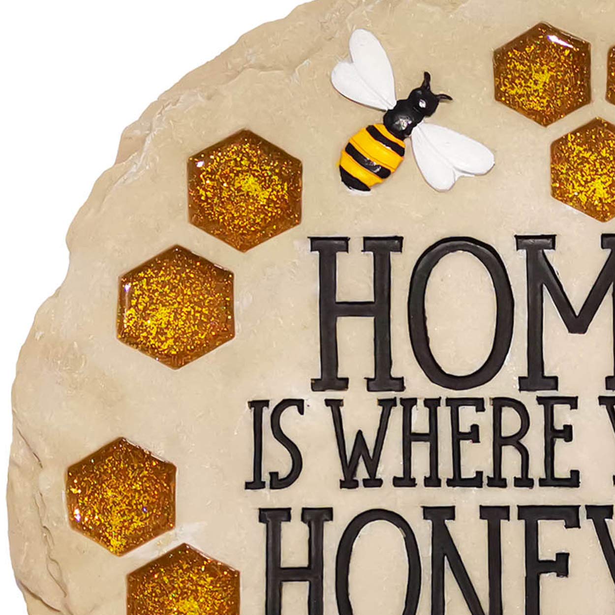 Spoontiques - Garden Décor - Home is Where Your Honey is Stepping Stone - Decorative Stone for Garden