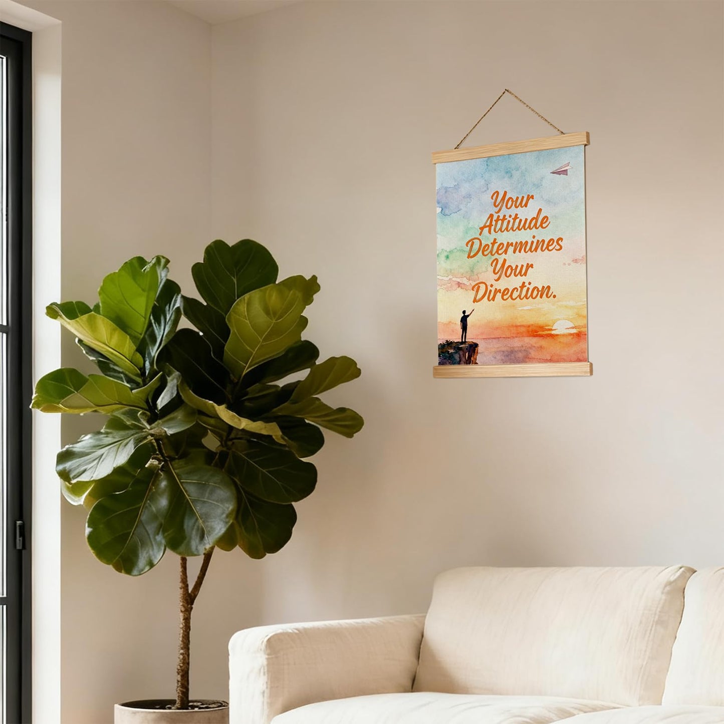 AriaPrec Attitude Direction Office Wall Art - Motivational Posters for Mental Health, Inspirational Decor for Therapy & Classroom, 12x16 Inch Canvas