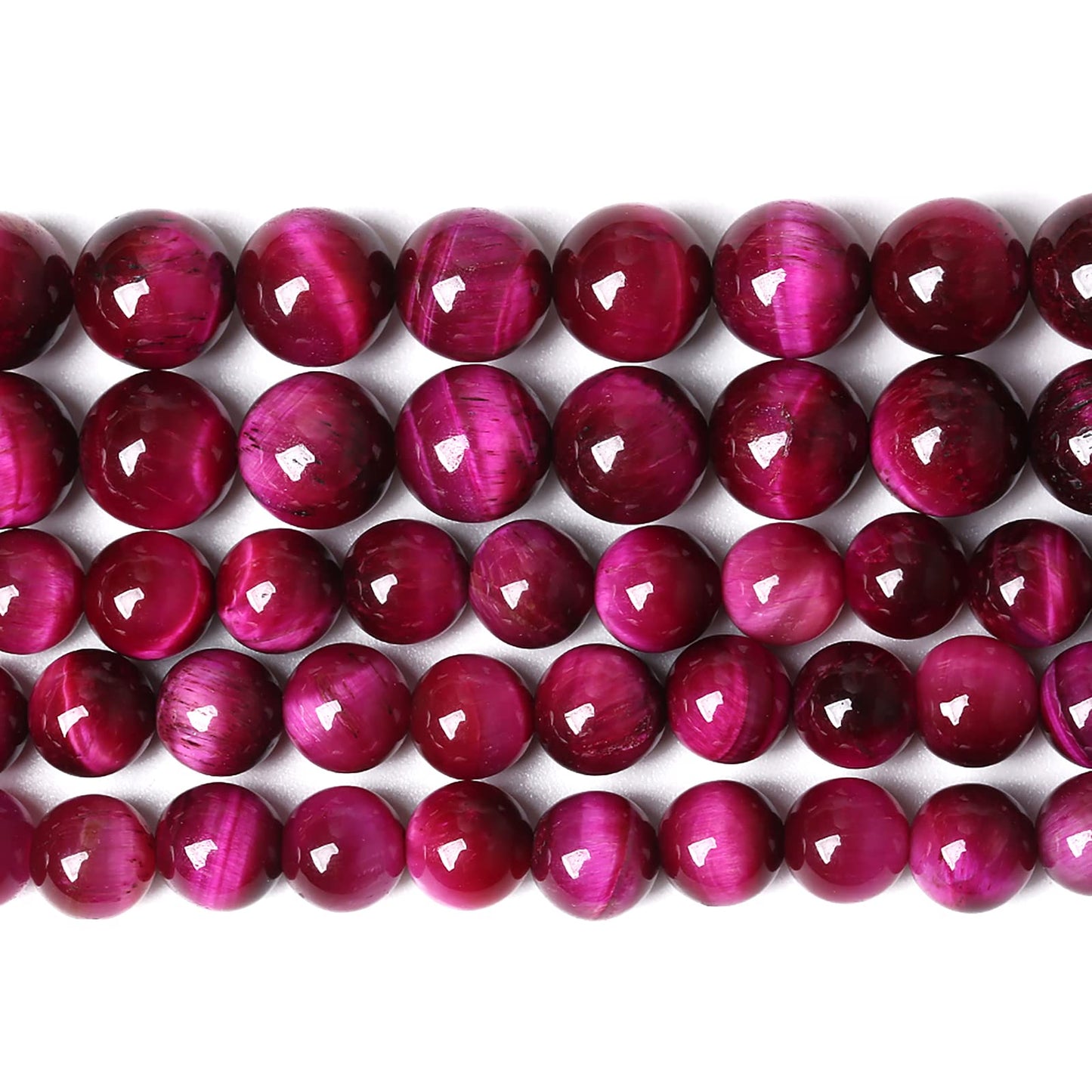 6mm 60PCS Natural Rose Pink Tiger Eye Stone Beads Crystal Spacer Round Loose Beads for Jewelry Making DIY Bracelet Accessories Strand 15 inches