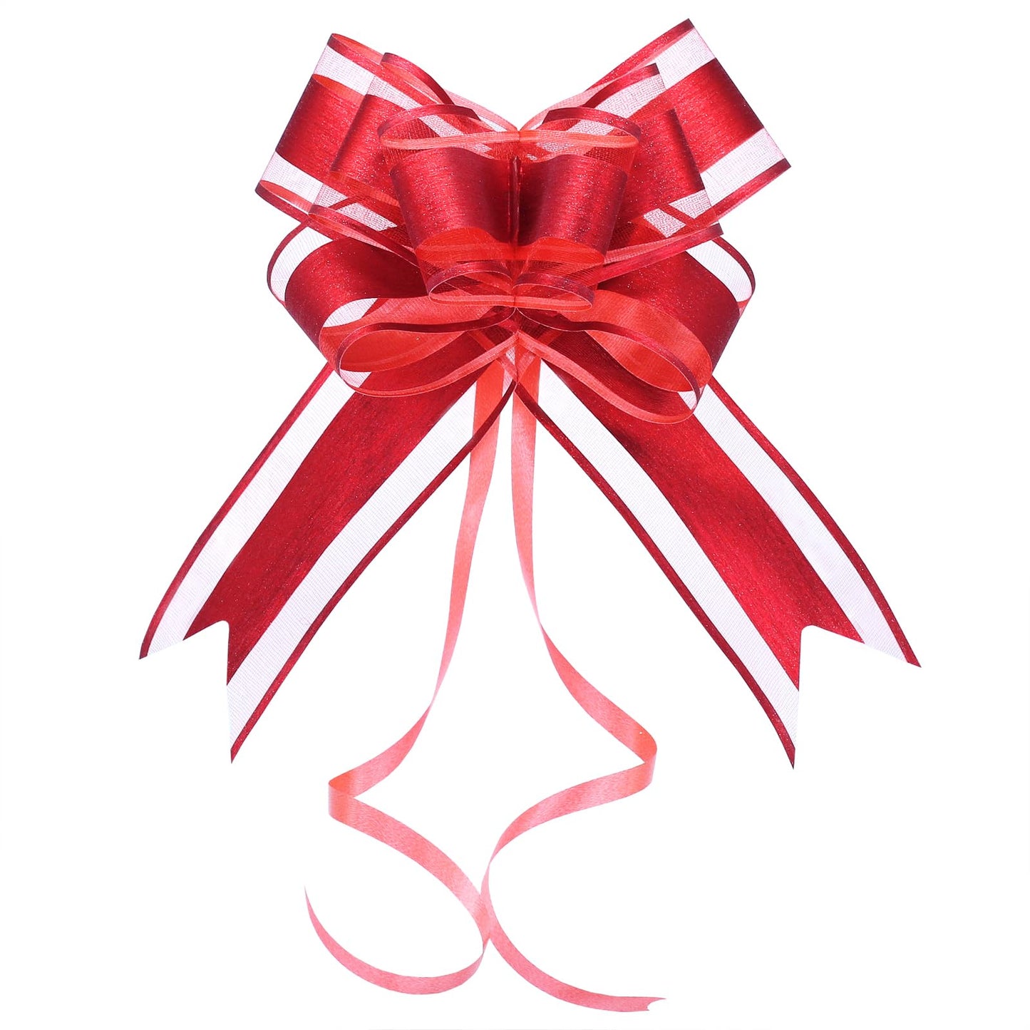 WEWILUCK Gift Bows for Presents, Bulk Red Brushed Glitter Pull Bows for Gifts, Christmas, Valentine's Day, Mother's Day, Holiday Decorations, DIY(6 Inches, 8 PCS)