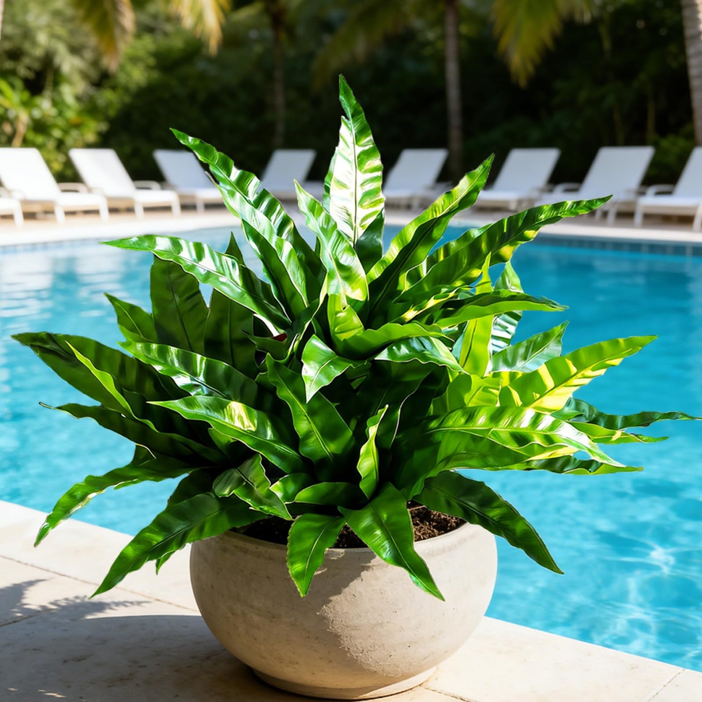 Cherica 4Pcs Fake Ferns,Faux Outdoor Plants UV Resistant,3D Real Touch Fake Plants Total 60 Blades,Weatherproof Artificial Plants Outdoor Indoor for Garden Porch Home Office Living Room Decor