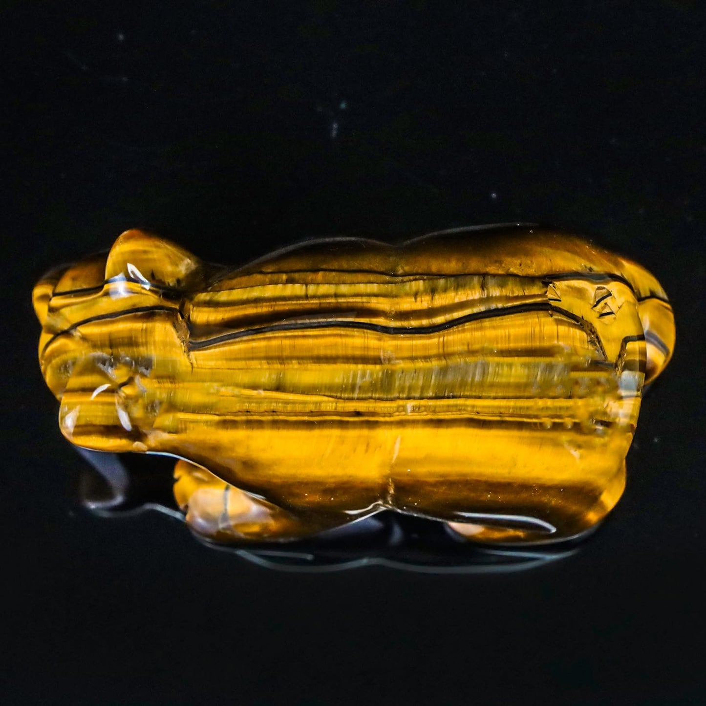 Hxswkk 3" Yellow Tiger Eye Crystal Bear Figurine Gifts for Hand Carved, Gemstone for Office Bear Statues Home Decor