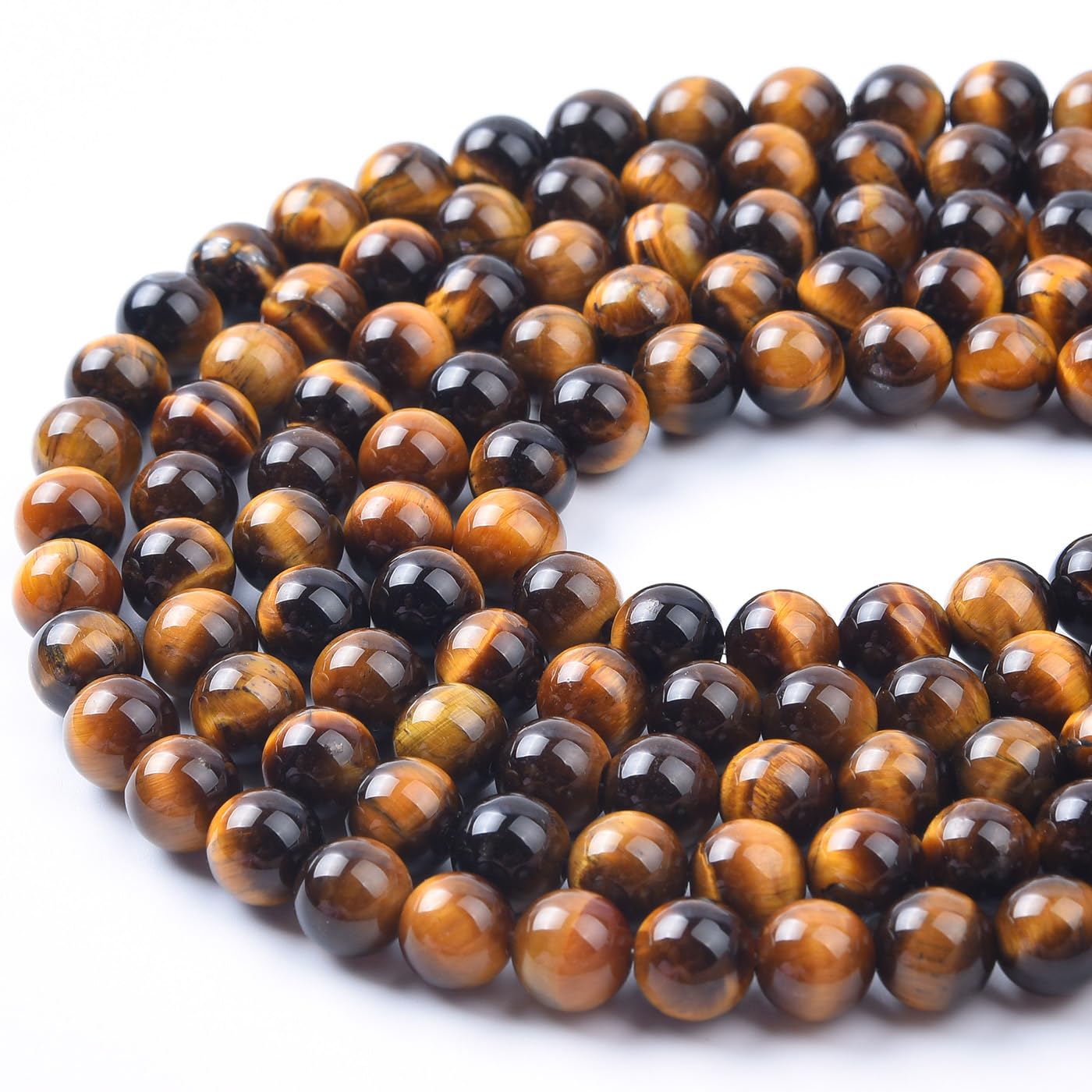 6mm Natural Yellow Tiger Eye Beads Round Gemstone Loose Beads for Jewelry Making (60-62pcs/strand)