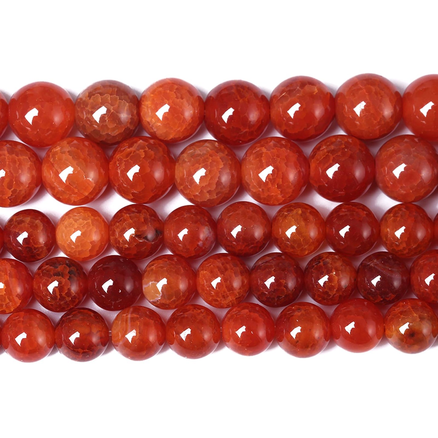 10mm 36pcs Natural Red Dragon Vein Agate Stone Beads for Jewelry Making Energy Healing Round Beads DIY Bracelet Necklace Accessories 15" (10mm, Red Dragon Vein Agate)