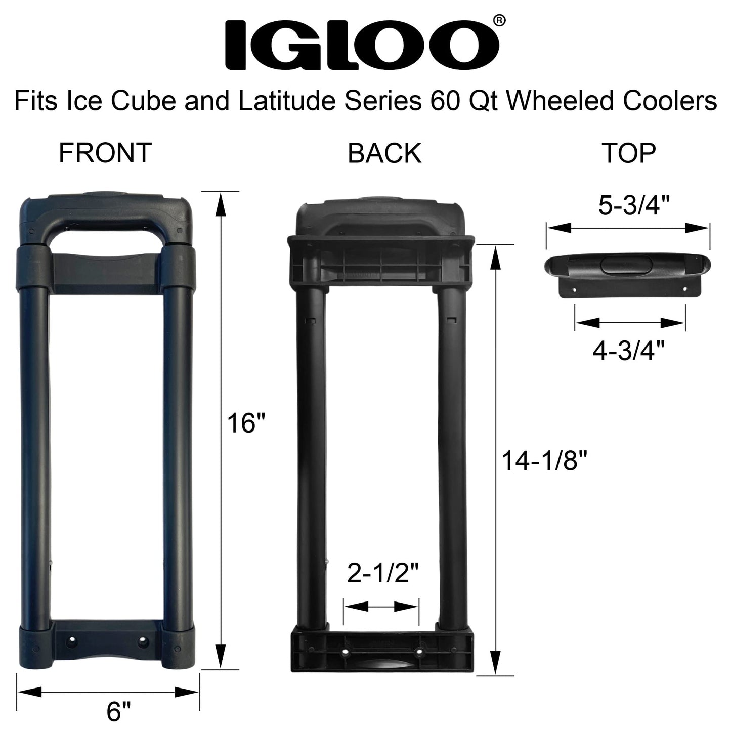Igloo Replacement Telescoping Handle for Ice Cube and Latitude 60 Qt Wheeled Cooler