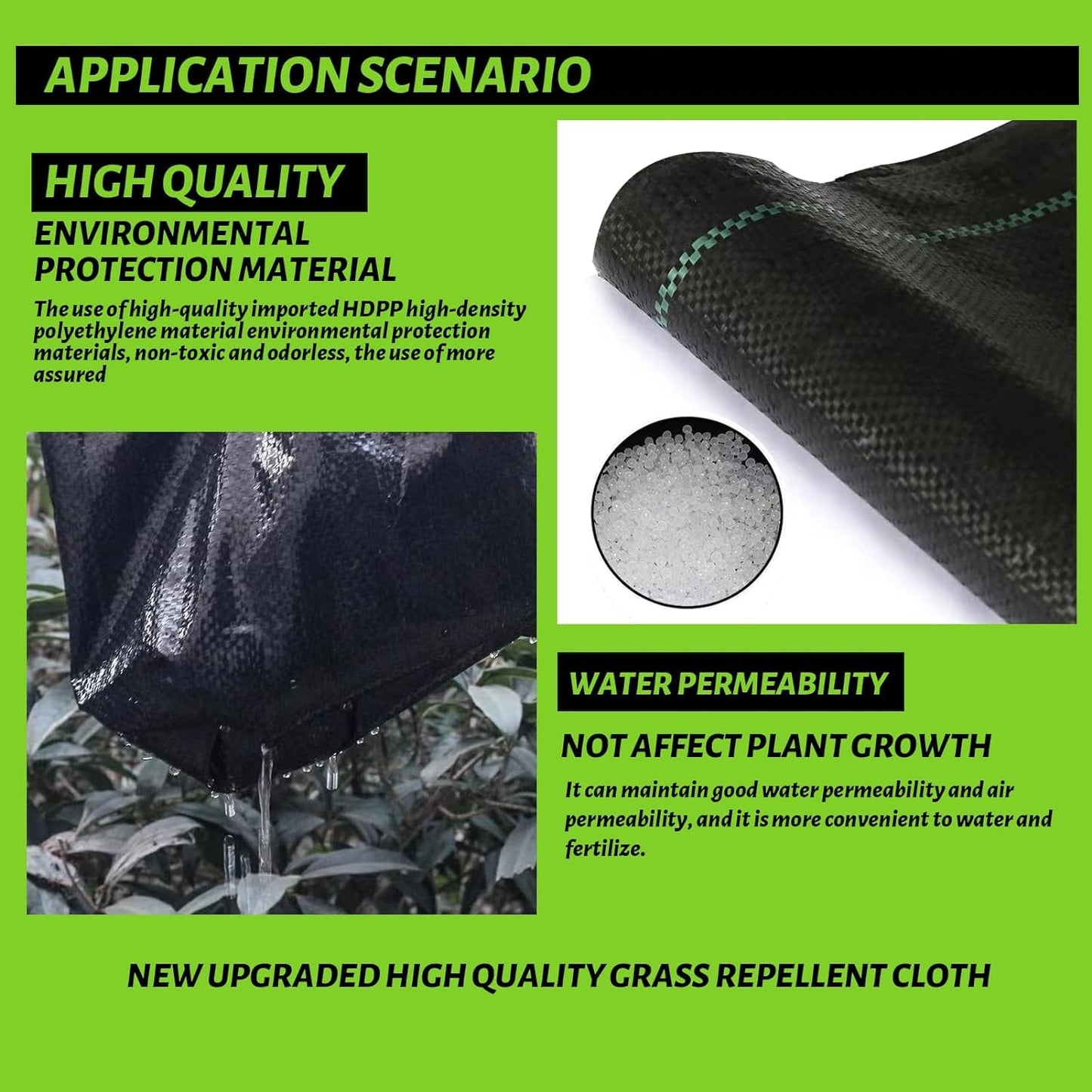 CFTEL 3x100FT Weed Barrier Landscape Fabric Heavy Duty, 3.2oz Durable Geotextile Fabric, Block Gardening Ground Cover Weed Mat, Weed Control Garden Cloth for Landscaping, French Drains, Yard Driveway