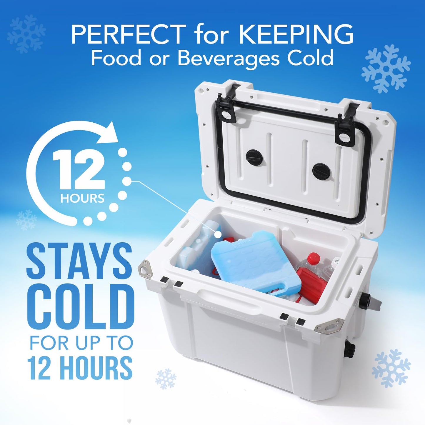 Large Reusable Ice Packs for Cooler with Handle (4 Pack) Long Lasting Coolness, BPA Free, Freezer Packs for Extended Cooling | Cooler Ice Packs for Camping, Fishing, Hiking, Beach
