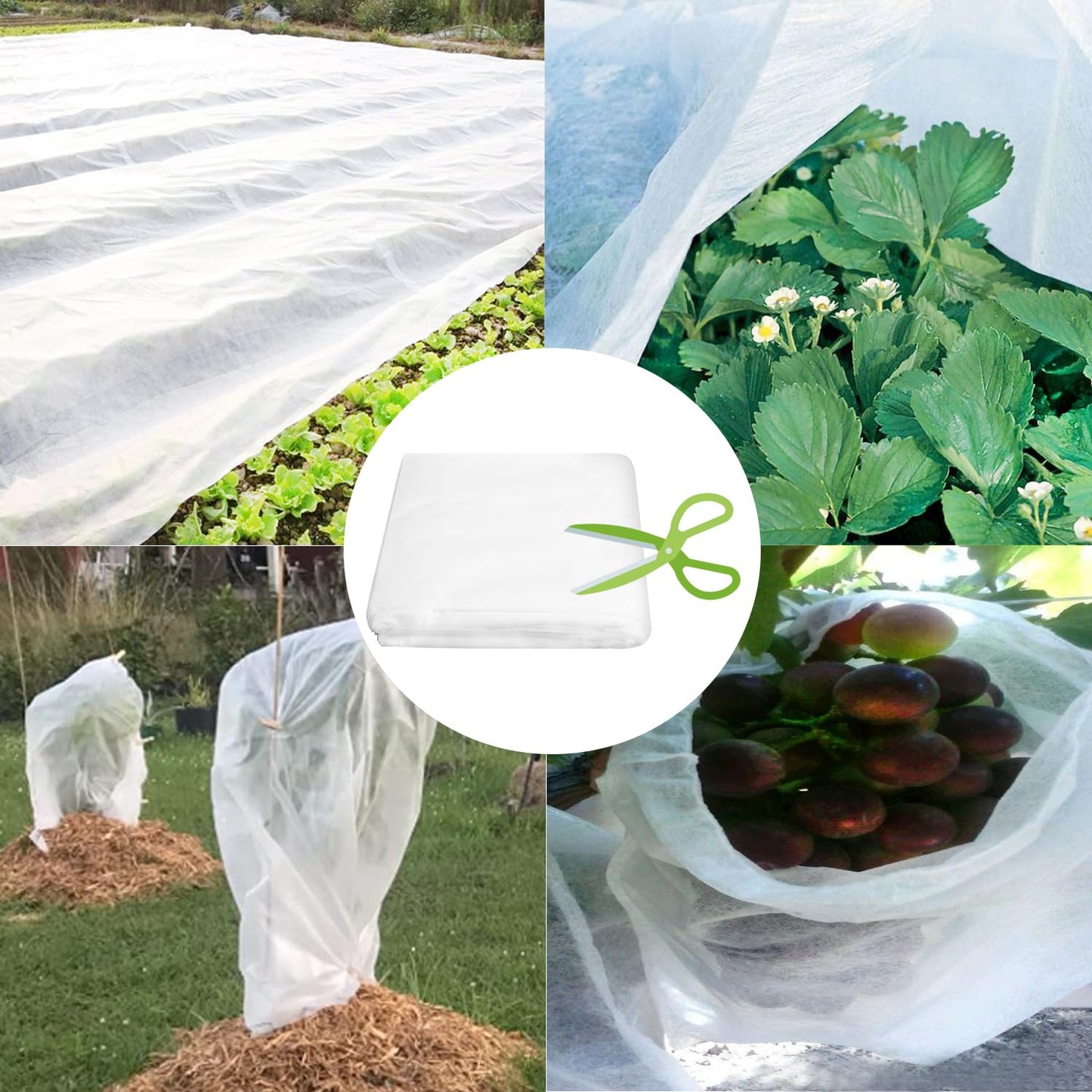 Garutom Plant Covers Freeze Protection 10ft x 33ft 1.1 oz Frost Cloth Plant Freeze Protection, Frost Blankets for Outdoor Plants Winter or Floating Row Covers Shade Cloth for Gardens, Vegetables