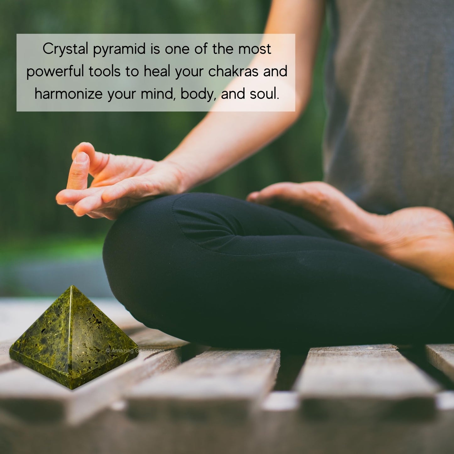 Amazing Gemstone Green Tourmaline in Matrix Pyramid Crystal Healing Stones - 2" Great Pyramid Figurine of Natural Stone Pyramid for Meditation, Reiki, Chakra Balancing and Crystal Pyramids Grid