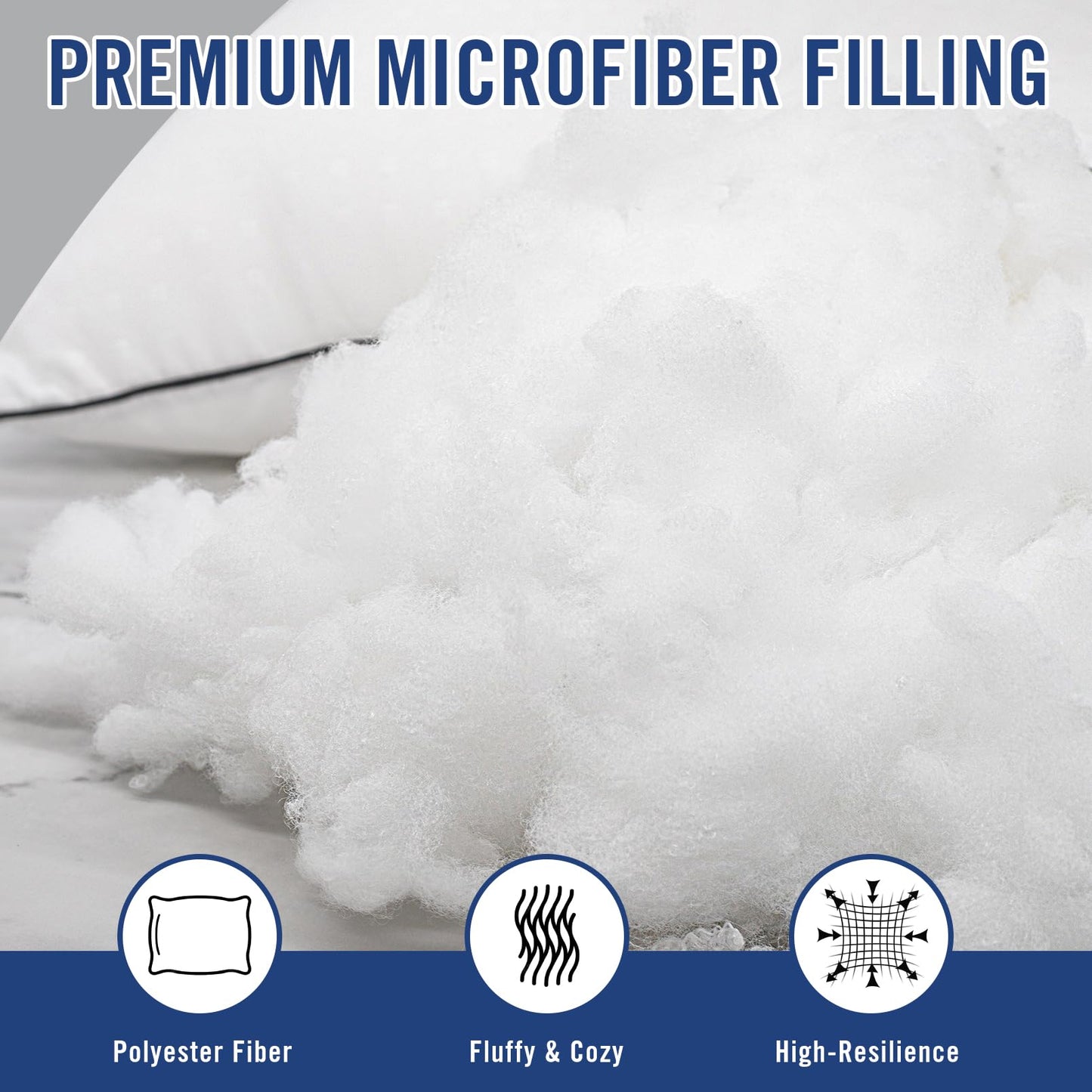 Higoom Standard Size Bed Pillows for Sleeping 4 Pack,Luxury Hotel Pillows,Comfortable and Supportive,Machine Washable,Suitable for Stomach,Back and Side Sleepers.