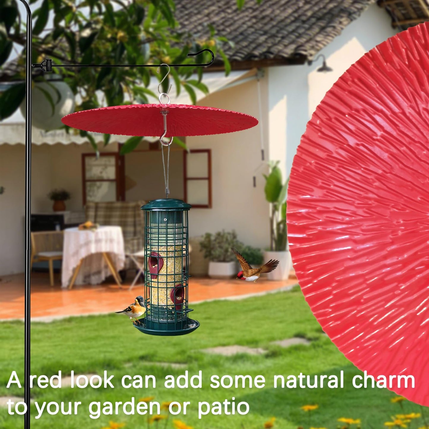 13" Bird Feeder Baffle, Metal Hummingbird Feeder Rain Guard, Metal Hanging Baffle Weather Guard Cover for Outside
