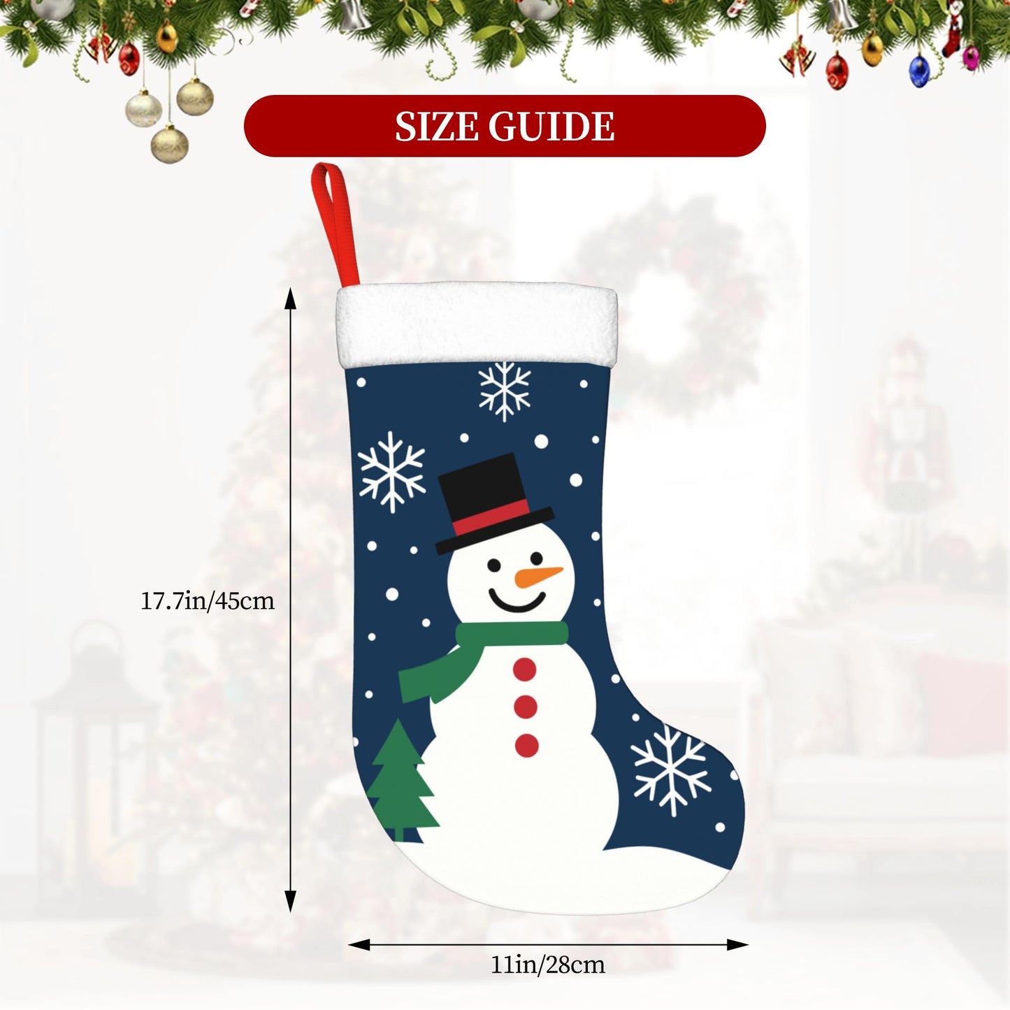 XJHBHJ Personalized Christmas Stockings Custom Name Christmas Winter Joy Snowman Snowflakes Stocking 18" Xmas Stockings for Family Christmas Ornaments