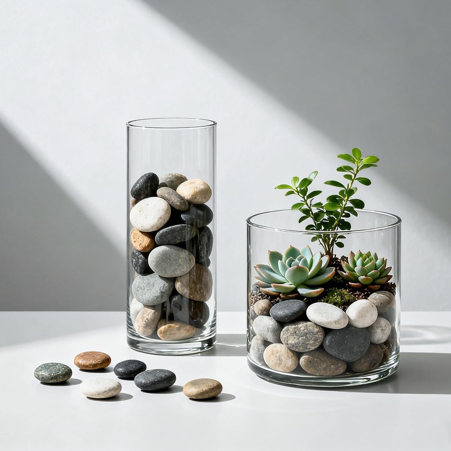 Onlyfire Natural Pebbles Decorative Natural Stones Mixed Aquarium Gravel River Rocks for Landscaping, Vase Filler, Fish Tank, 1.5"-2",15LB