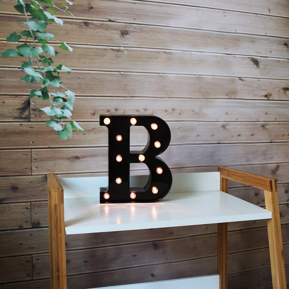OYCBUZO Light Up Black Alphabet Marquee Letters Sign LED Marquee Number Lights Sign for Night Light Home Bar Christmas Lamp Birthday Party Wedding Decorations B