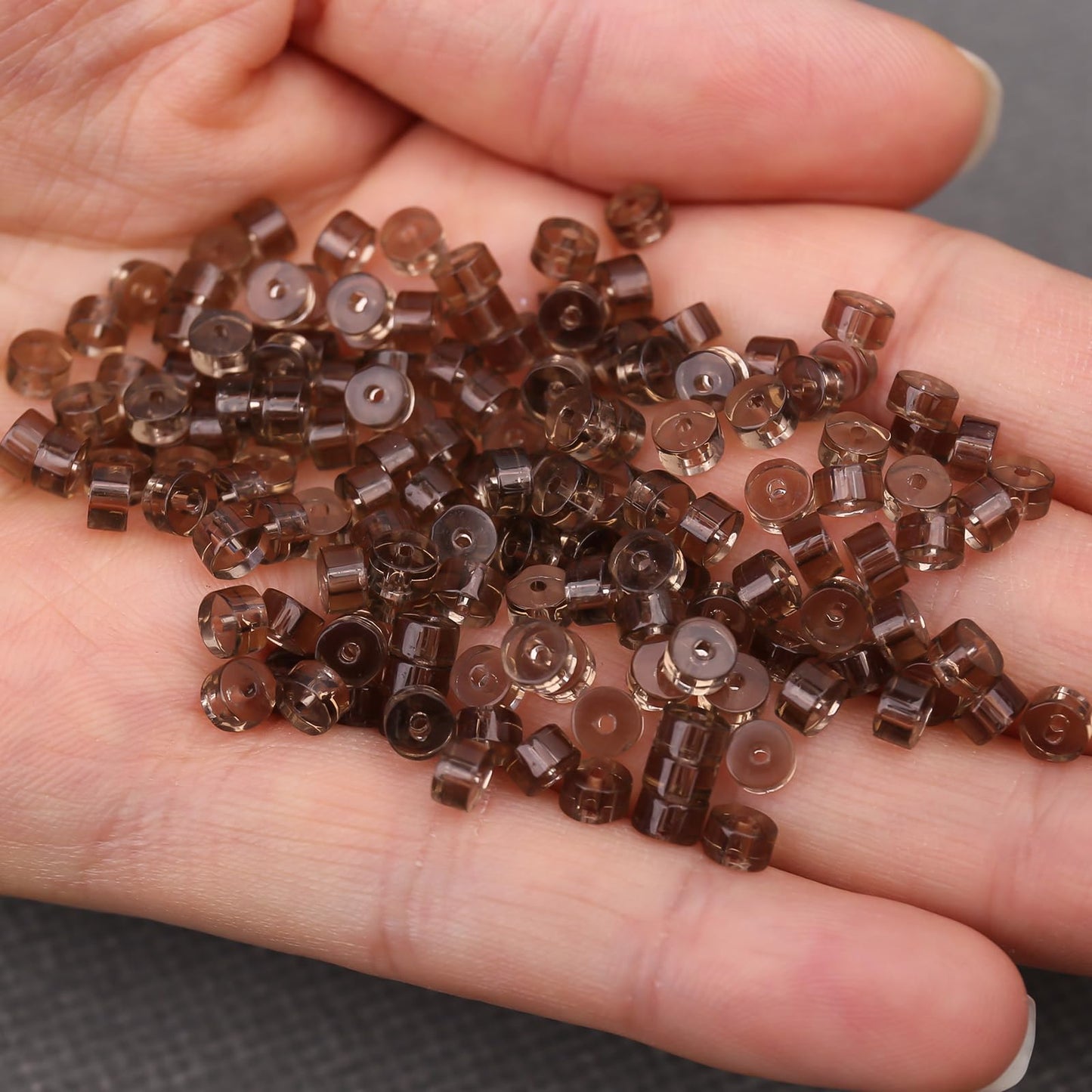 BONNY BOXX 150PCs Natural Smoky Quartz Spacer Beads, Loose Semi Precious Flat Round Gemstone Heishi Disc Stone Beads for Beading Jewelry Making 4mm*2mm