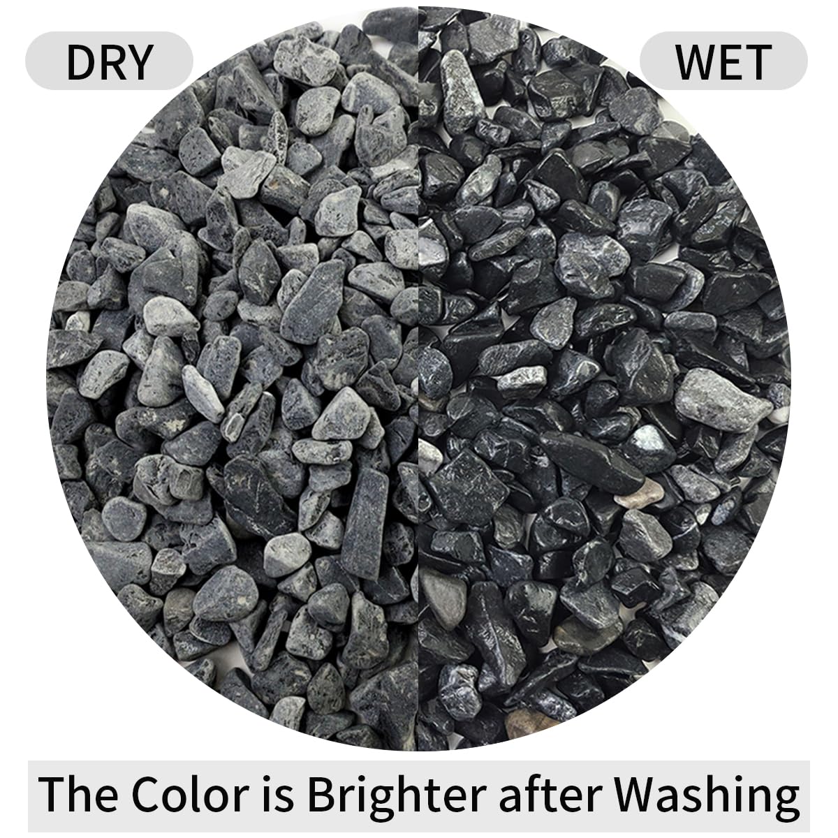 FANTIAN 10LB Black Pea Gravel for Landscaping, 3/8 Inch Black Pebbles for Plants Cactus Succulent Fish Tank and Garden Black Stones