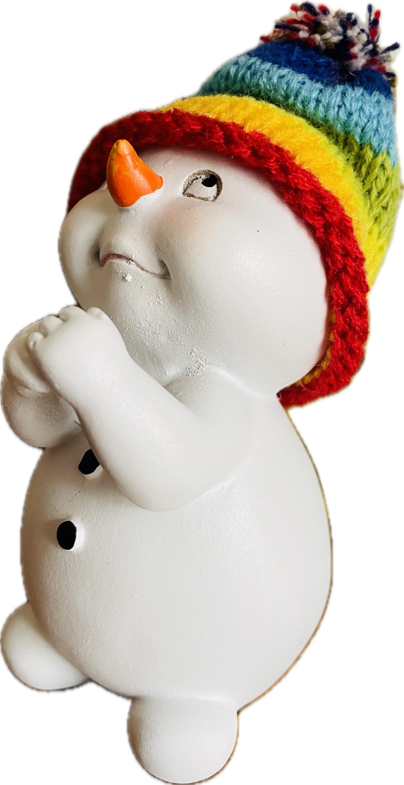 khevga Christmas Decorations Indoor - Christmas Decoration Figures Snowman Set of 4 Rainbow