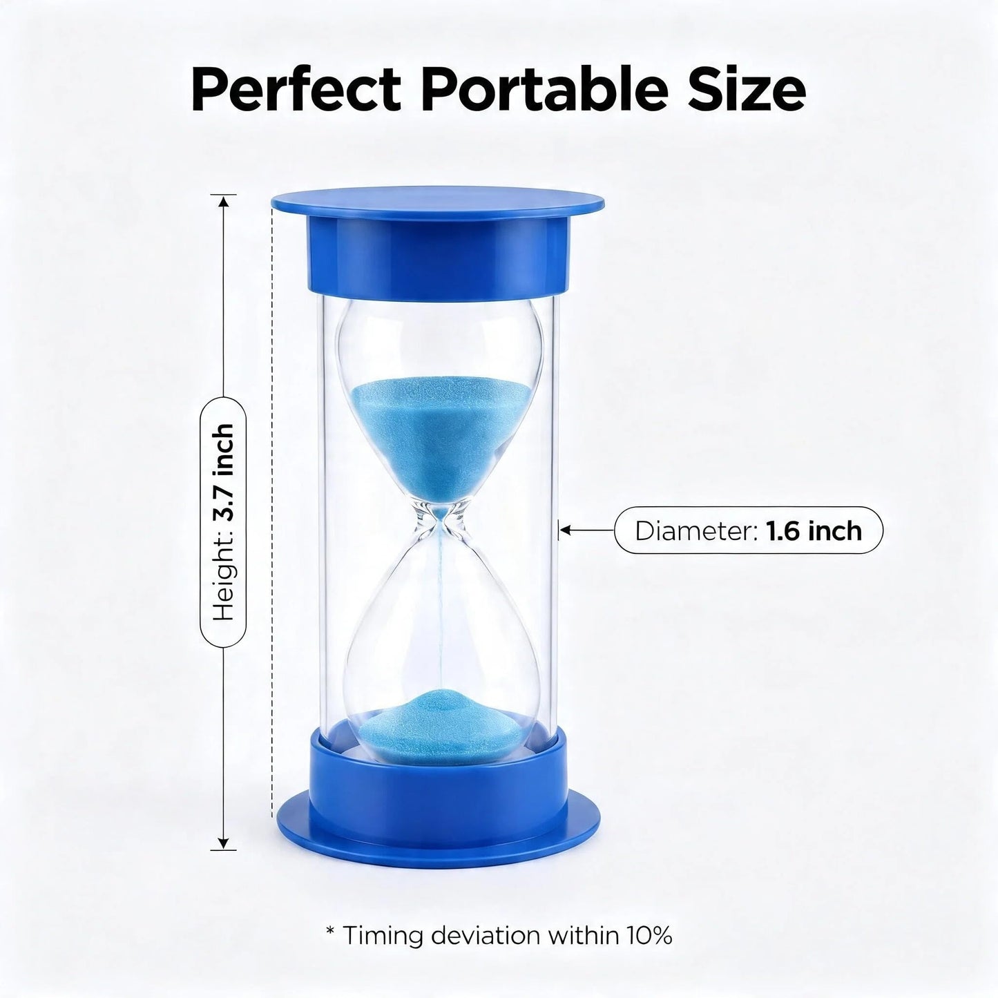 JIEHET Hourglass Sand Timer 5 Minutes, Dual Protection Hour Glass with Sand, Sand Timer for Kids Safety, Sand Clock Watch Management Assistant, Creative Gift, Living Room Office Decorative (Blue)