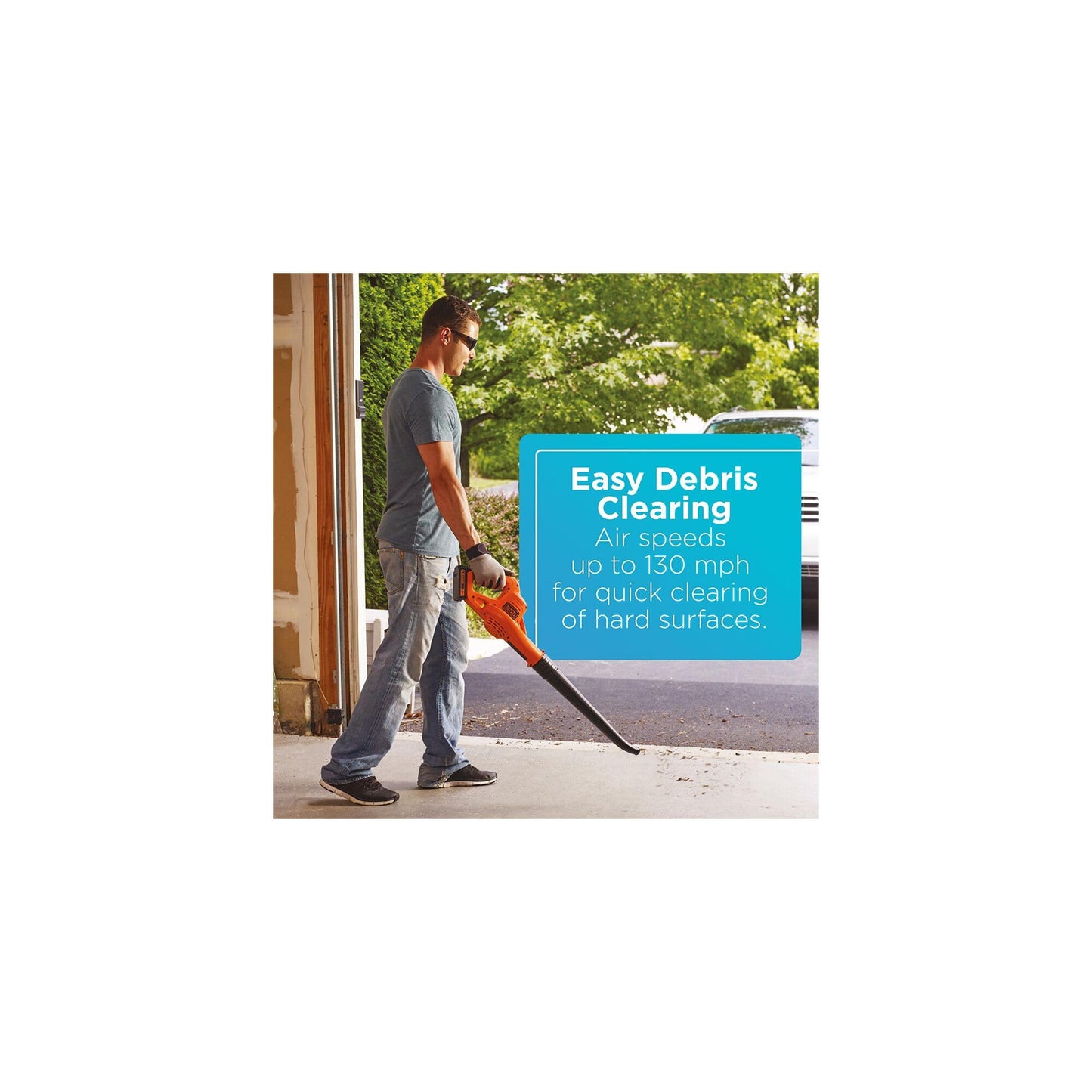 BLACK+DECKER Cordless Leaf Blower with Battery and Charger 20V MAX, Electric Leaf Blower 130 mph Air Speed, Lightweight Design (LSW221)