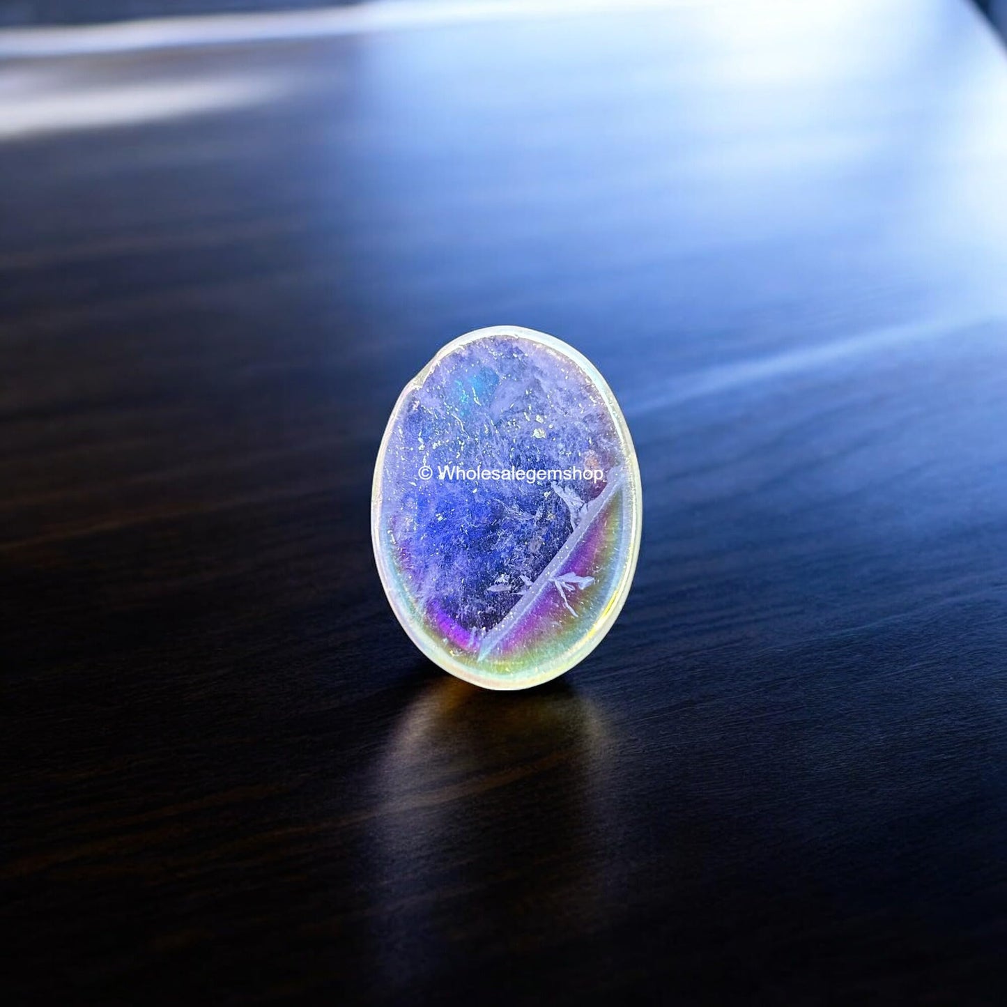 Angel Aura Quartz Thumb Worry Stones Metaphysical Gemstone Crystal Healing Reiki Men Women Gift FENG Shui Positive Energy Love Wellness Palm Stones Wicca Powerful
