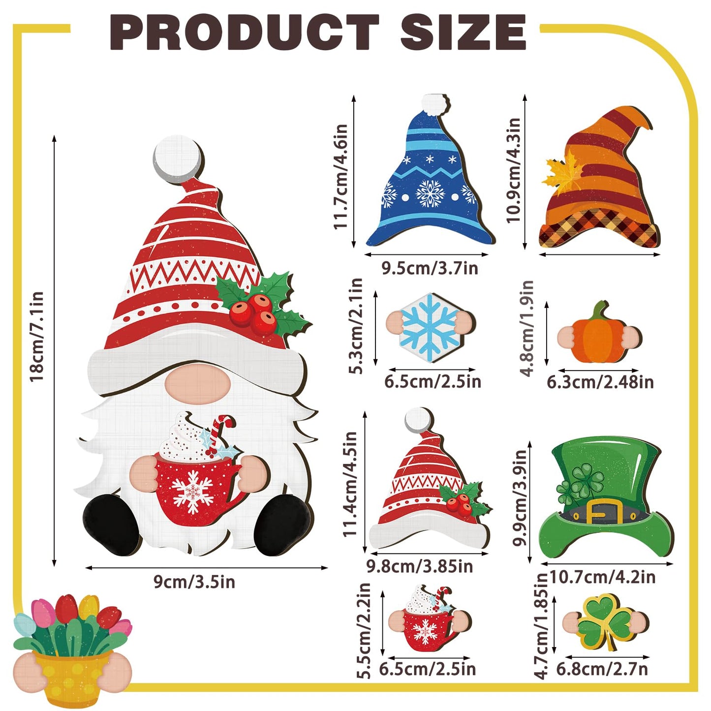 Blulu 32 Pcs Interchangeable Wooden Gnome Decor Summer 4th of July Patriotic Gnomes Welcome Sign Holiday Seasonal Tiered Tray Decor with Magnet Pieces for Gifts Decorations (Cute)