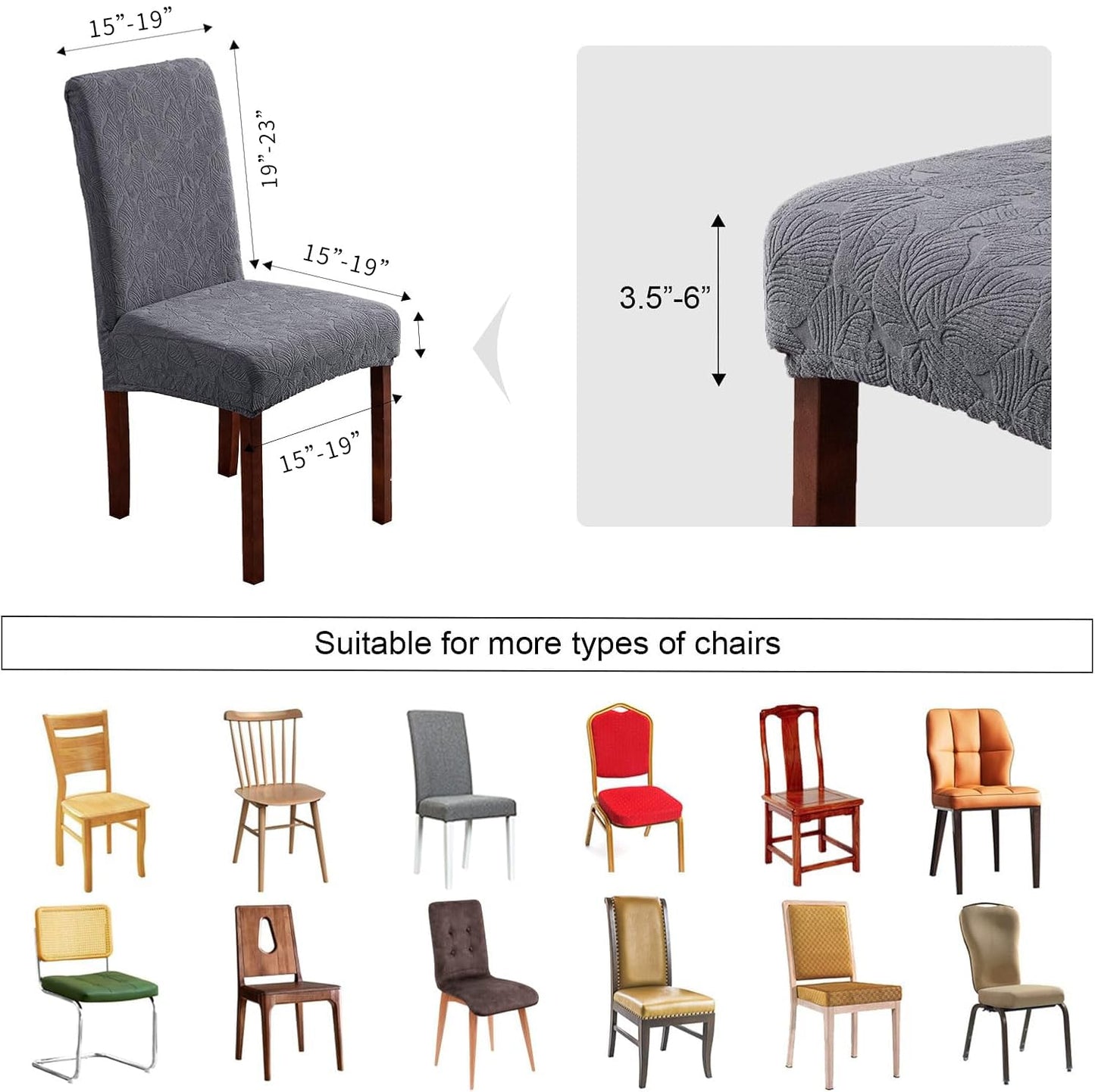 YUEANG Waterproof Dining Chair Covers, Chair Covers for Dining Room Stretch Parsons Chair Slipcover, for Dining Room Kitchen Chair Protector Cover, Removable, Washable