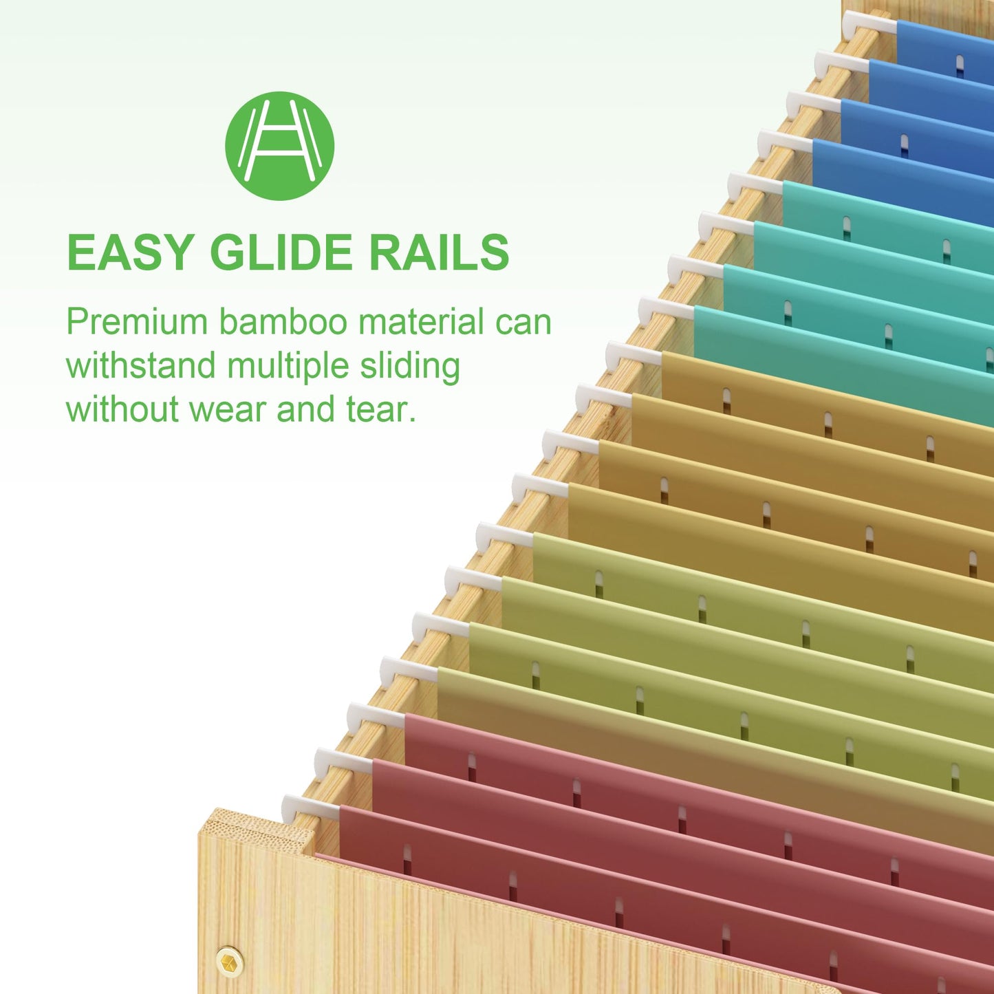 Hanging File Box Organizer for Letter Size, Bamboo Acrylic File Folder Storage with Lid Clear Moving Boxes Wooden with Handle Desktop Wood Filing Holder for Office Banker Document Nature 1 Pack