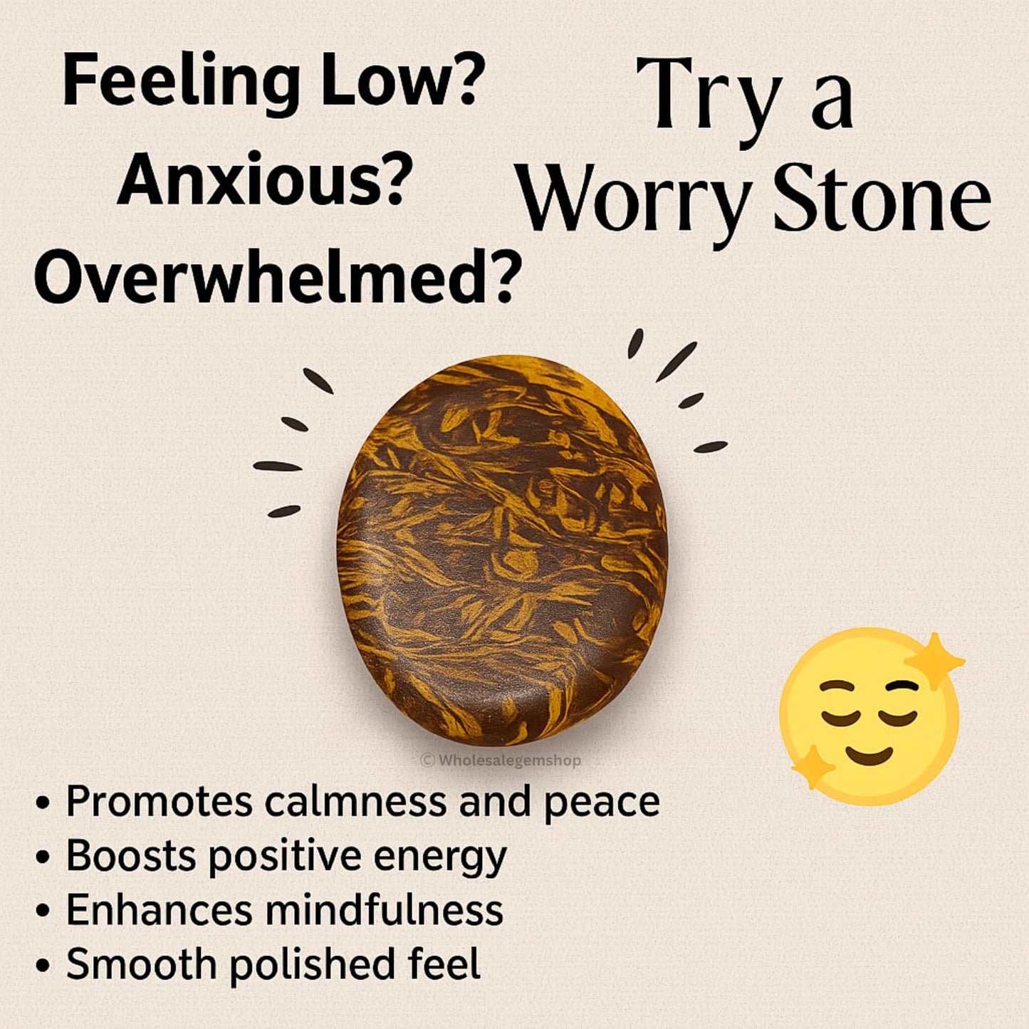 Wholesalegemshop Lot of 11 Premium Worry Stones Set - Thumb Worry Stones Metaphysical Gemstone Crystal Healing Reiki Men Women Gift Feng Shui