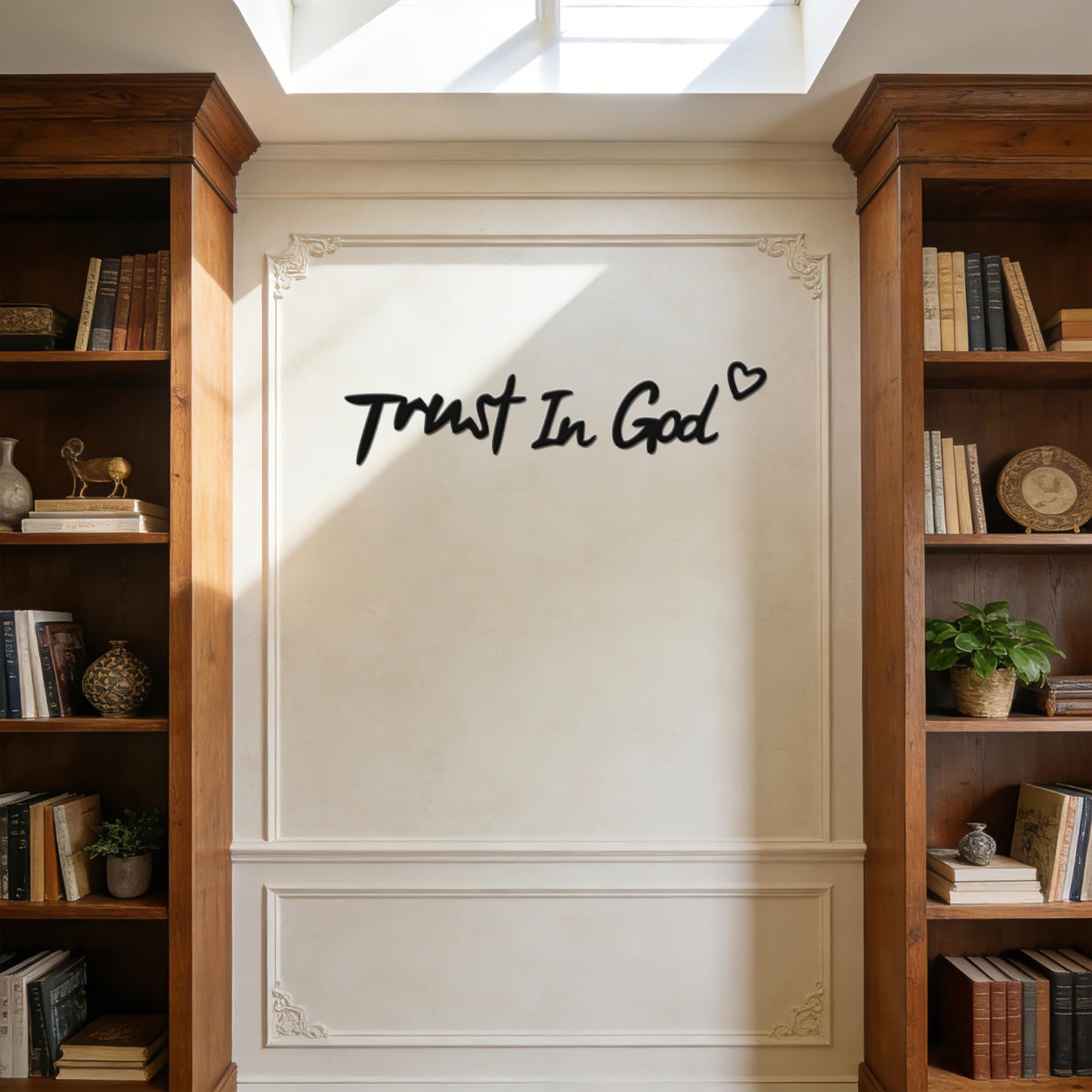 YATEASLU “Trust in God” Sign Inspirational Scripture Wall Art for Home Decor, Faith-Based Living Room Wall Art & Heartwarming Gift