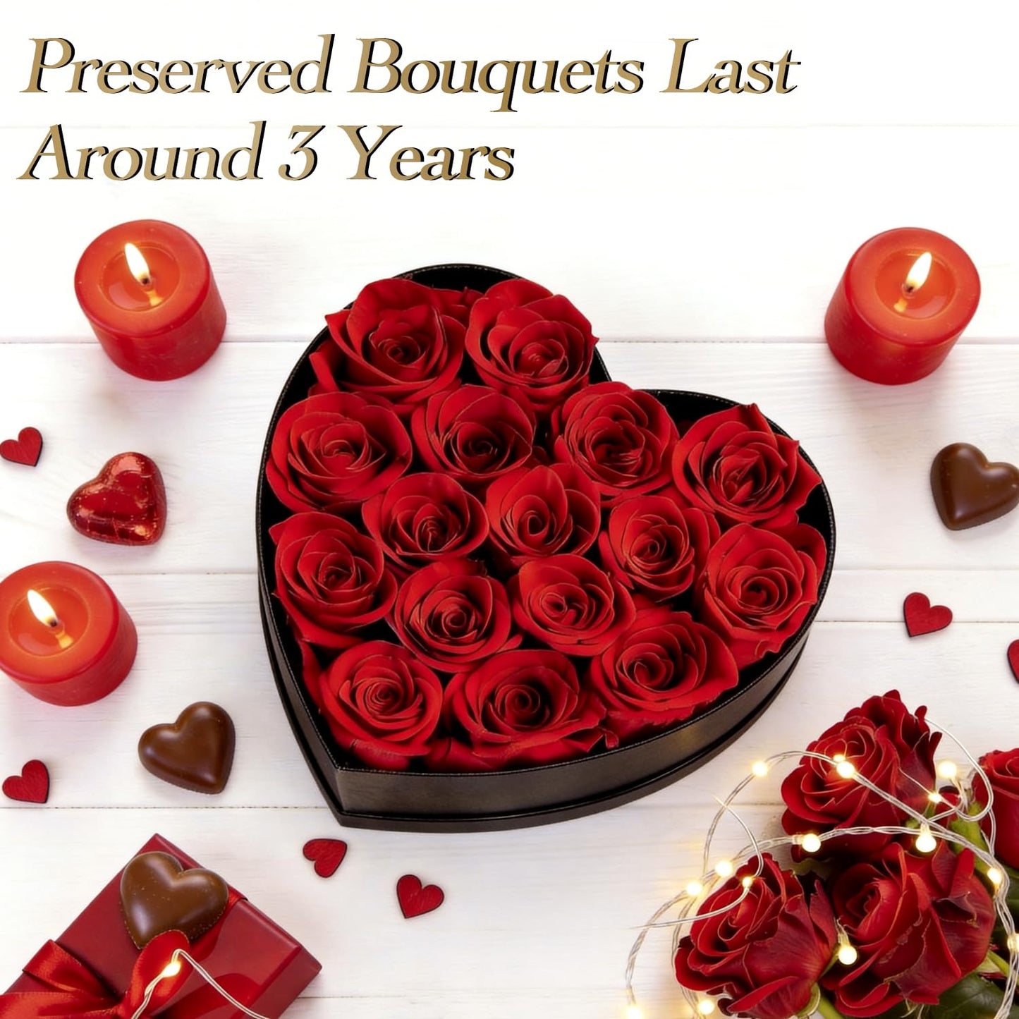 Auoasl 16 Preserved Flowers Rose in a Box, Gifts for Women Mom Her Wife on Mothers Day Valentines Birthday Christmas Anniversary Romantic(Red)