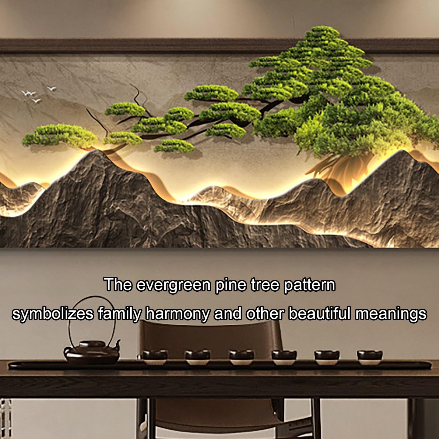 3D Decorative Painting, Creative Wall Sculptures with LED Light, Wall Art Decor Painting, Modern Hanging Mural, for Living Room Entrance Bedroom(Brown 1,30 * 90cm/11.8 * 35.4in)