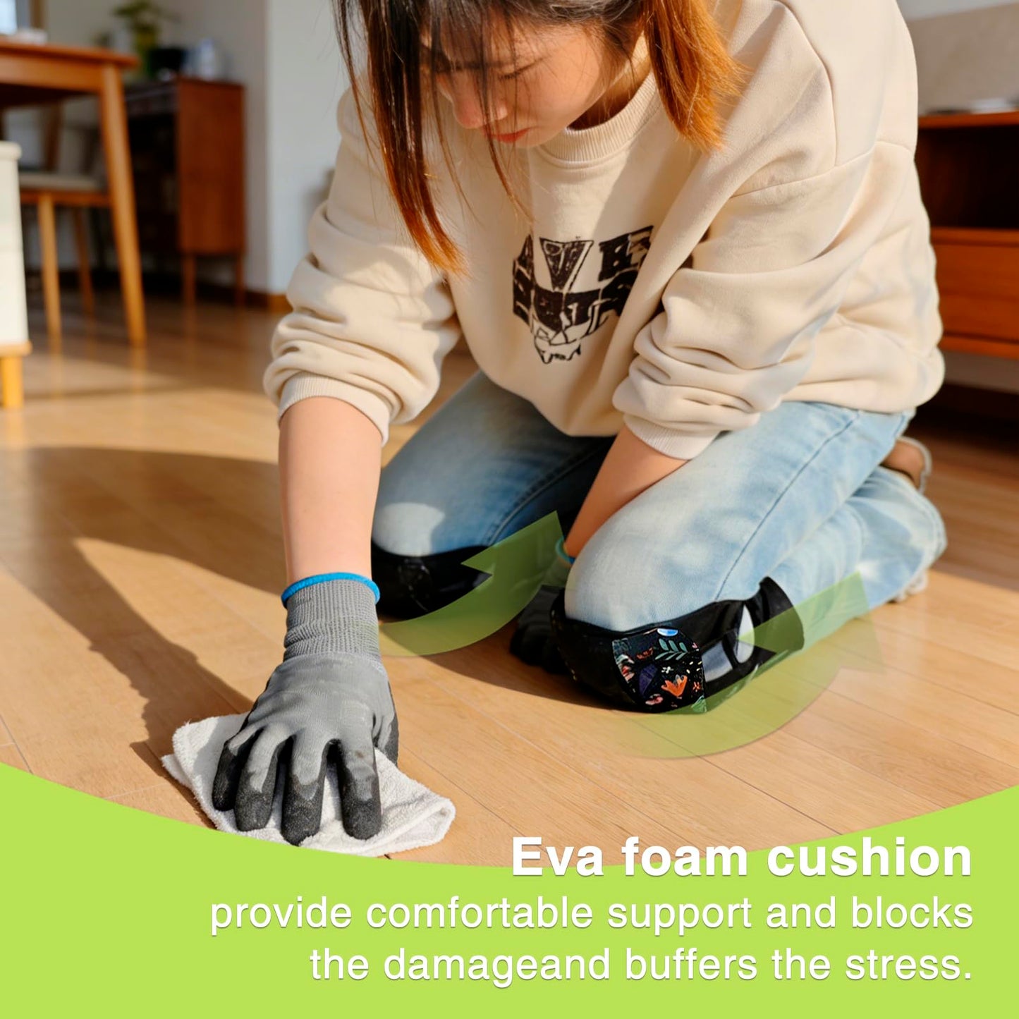 Garden Knee Pads for Women, Lightweight Waterproof KneePads for Gardening, Anti Slip Leather Foam Padding Kneeling Pads for Flooring and Carpet Cleaning, House work, Gardening Maintain, Knee Protector, Butterfly