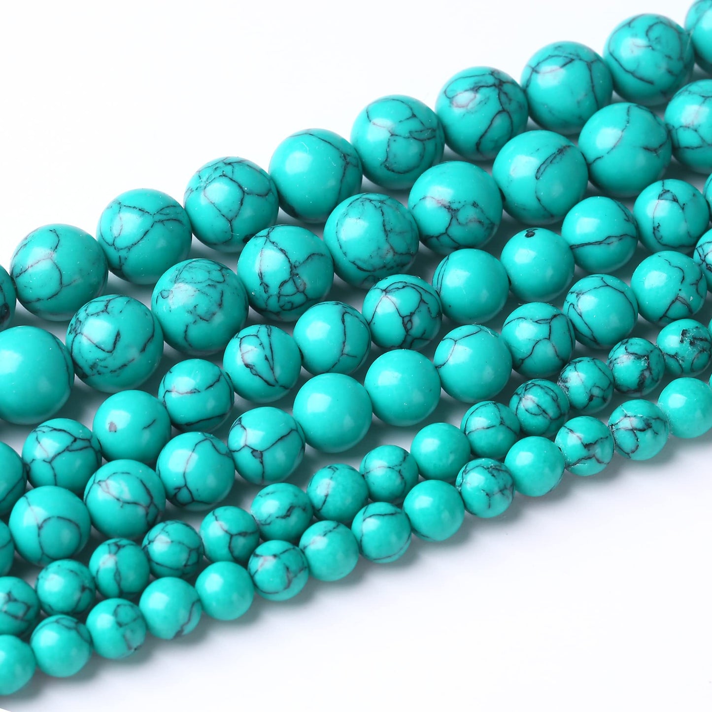 10MM Green Turquoise Round Loose Beads Natural Gem Beads Crystal Energy Stone Beads for Jewelry Making DIY Bracelet Necklace