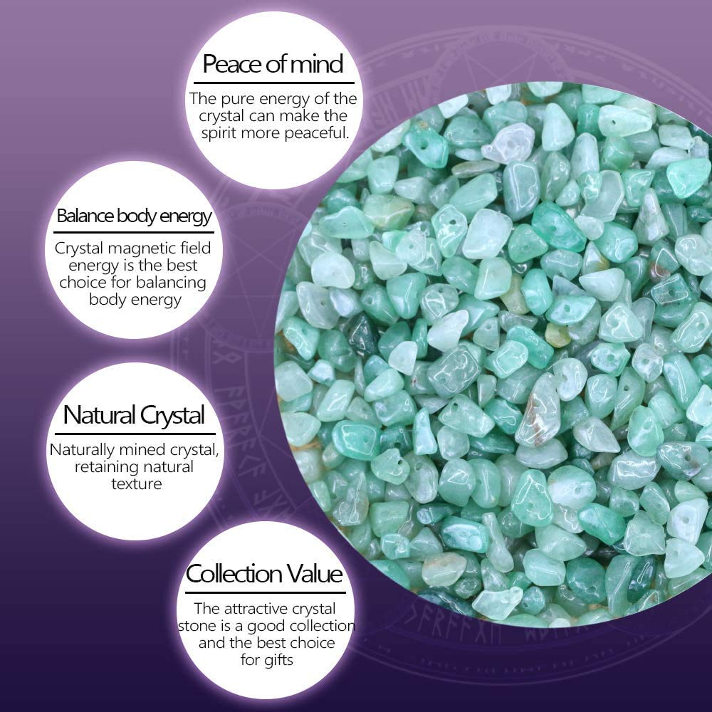 31 inches Chip Stone Loose Gemstones Beads Drilled Strand for Jewelry Making Bracelet Necklace Earrings Crafts (Green Aventurine)
