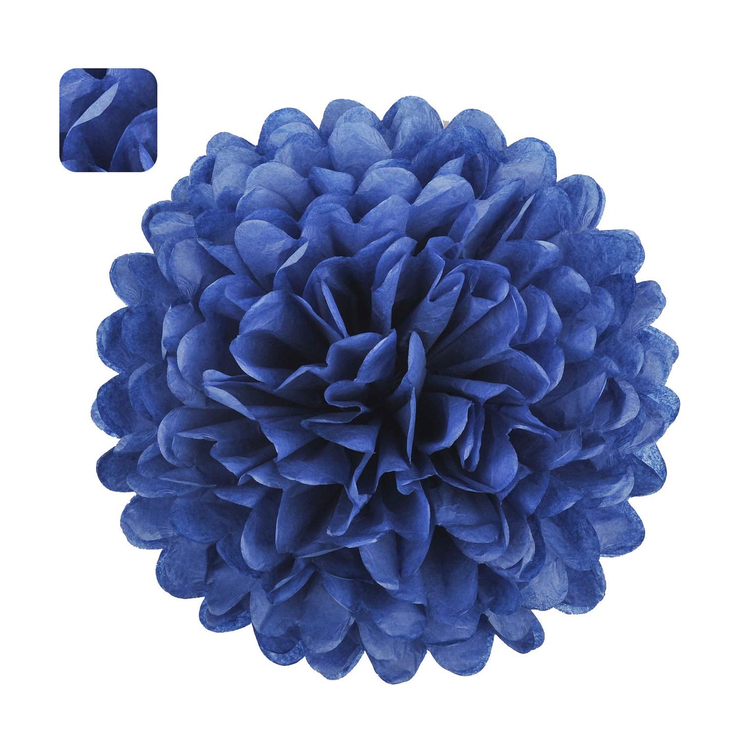 10" Navy Blue Tissue Pom Poms DIY Tissue Paper Flowers for Birthday Wedding Baby Shower Tea Party Dessert Table Decoration, Pack of 18