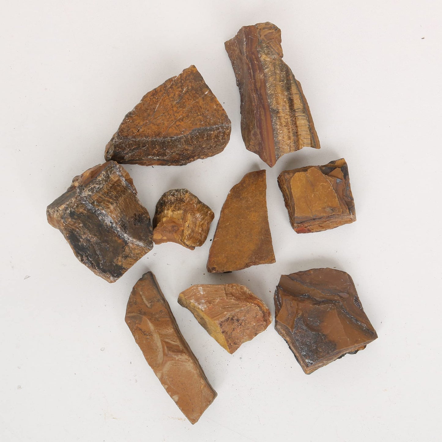 REAL-GEMS Natural Raw Healing Crystals Rough Stones for Tumbling, Cabbing, Polishing, Wire Wrapping, Wicca & Reiki Crystal Healing, Mix Gemstones,7 Chakra (Brown Tiger Eye)