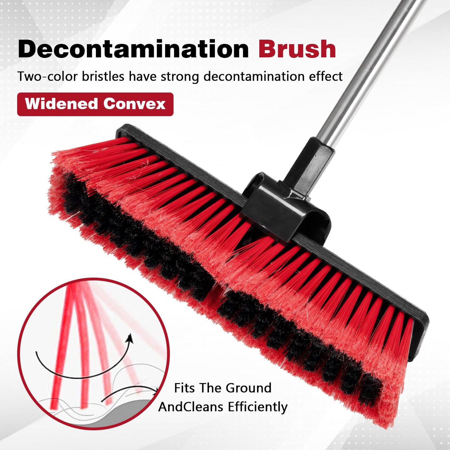 16.5" Outdoor Broom for Floor Cleaning Heavy Duty Push Broom with 53" Long Handle,Outdoor Broom for Deck,Driveway,Garage,Yard,Deck,Patio,Warehouse,Concrete
