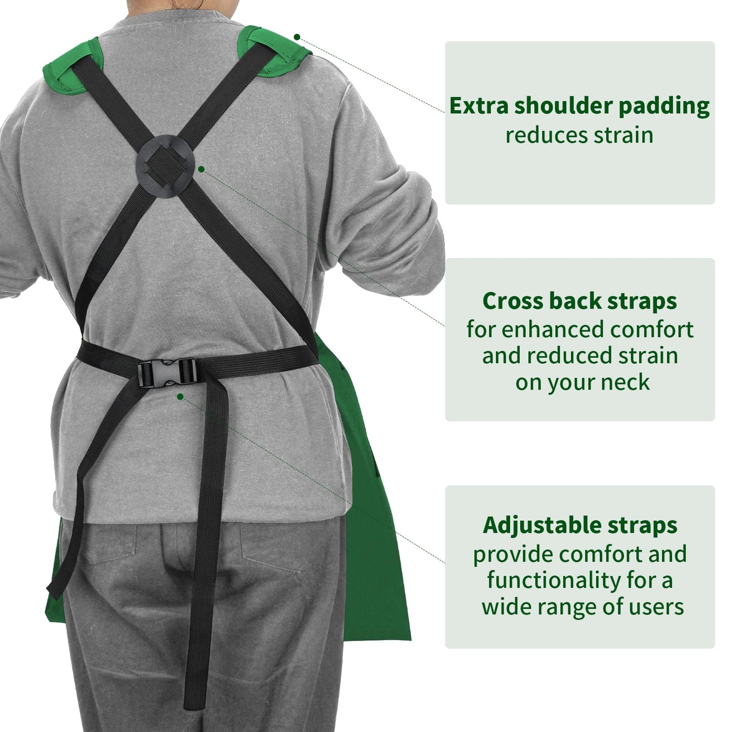 Garden Harvest Apron, Patioland Green Adjustable Fruit Picking Apron w/Bottom Release Pocket,Gardening Apron with Gloves for Women & Men, Fruit Picking and Foraging Apron for Gardeners,Gardening Gifts