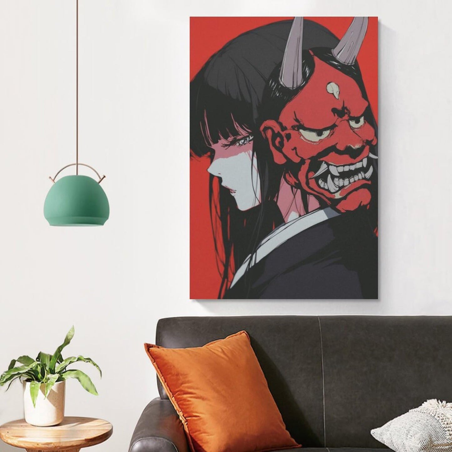 Japanese Female Samurai Anime Girl Poster Print Canvas Wall Art Pictures Home Decor for Living Room Hallway Bathroom Office Wall Decor 12x18inch(30x45cm)